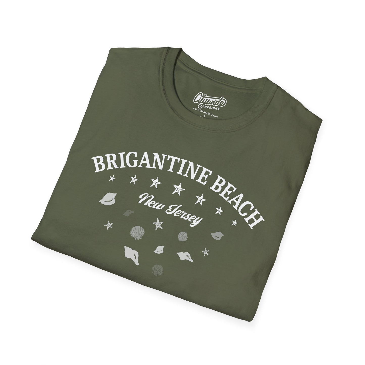 Brigantine Beach New Jersey Seashells And Stars T-Shirt