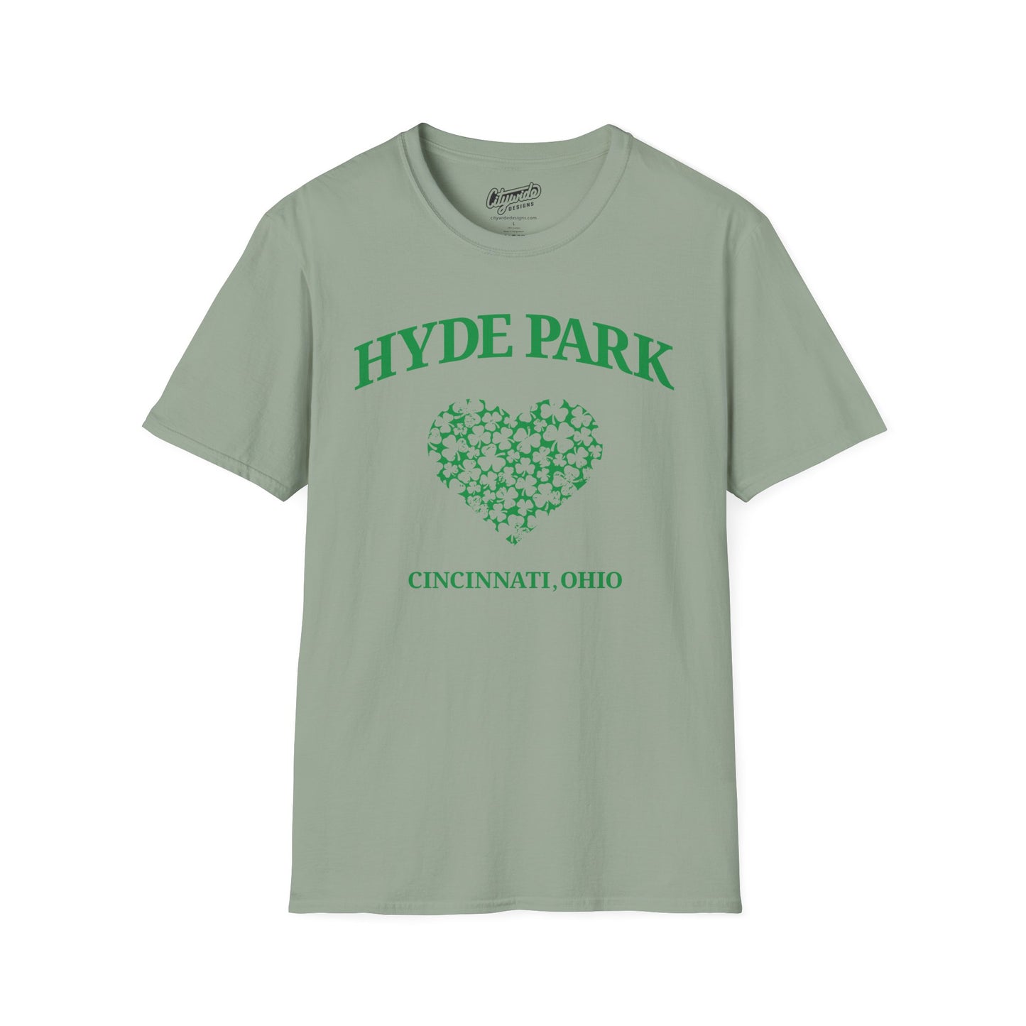 Hyde Park Neighborhood Pride Heart of Shamrocks T-Shirt
