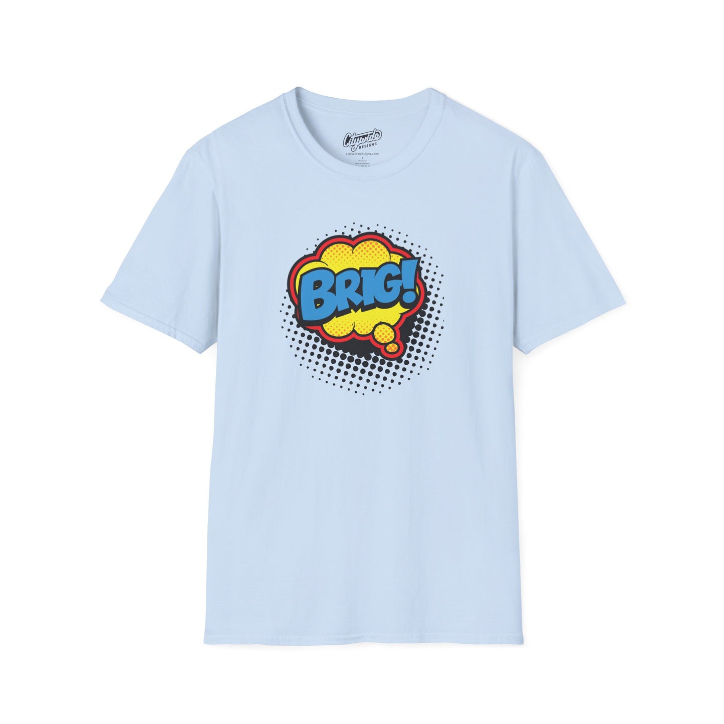Brig in Pop Art Comic Word Bubble Graphic Tee with Halftone Dots