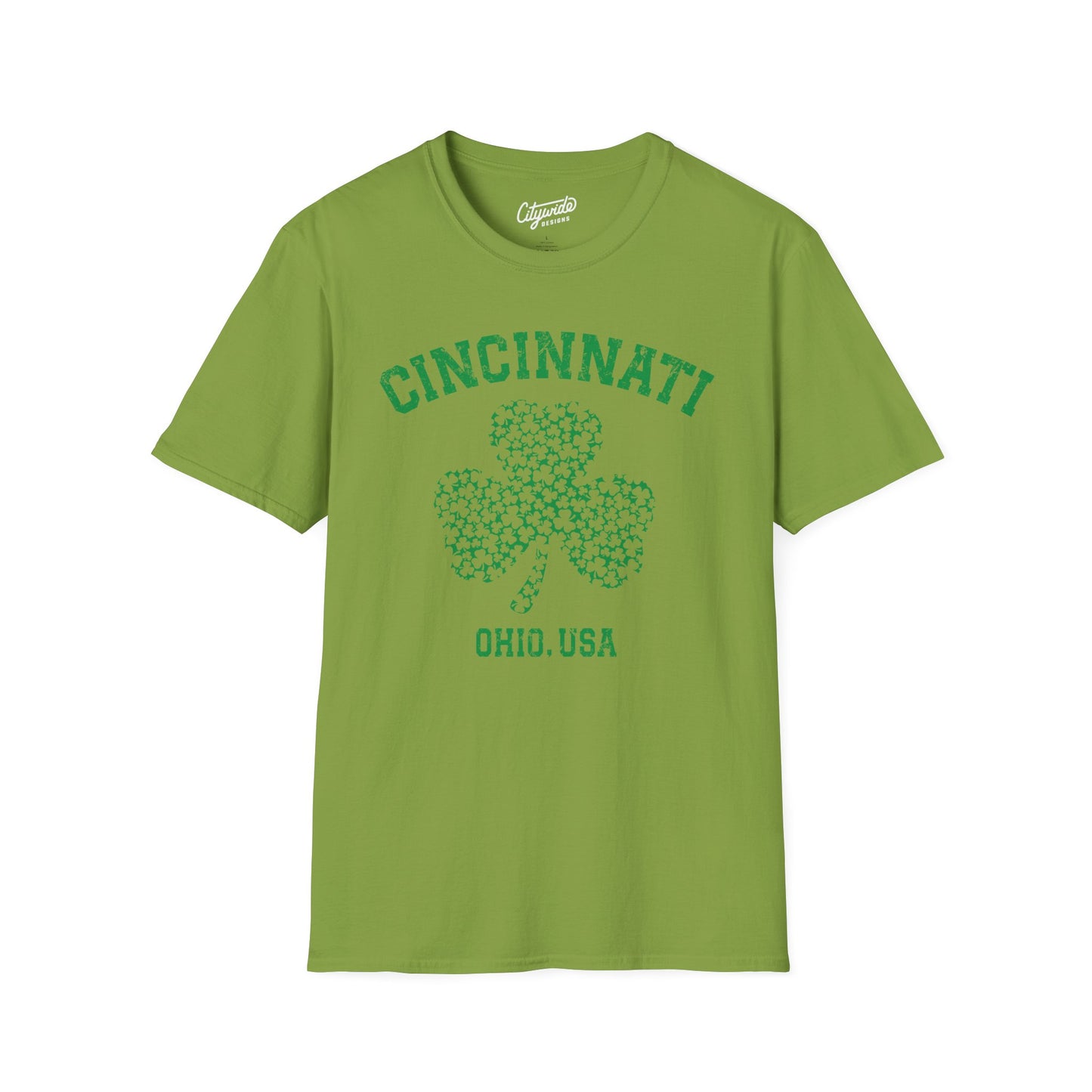 Cincinnati St Patricks Day Shirt, Big Shamrock Made of Mini Clovers