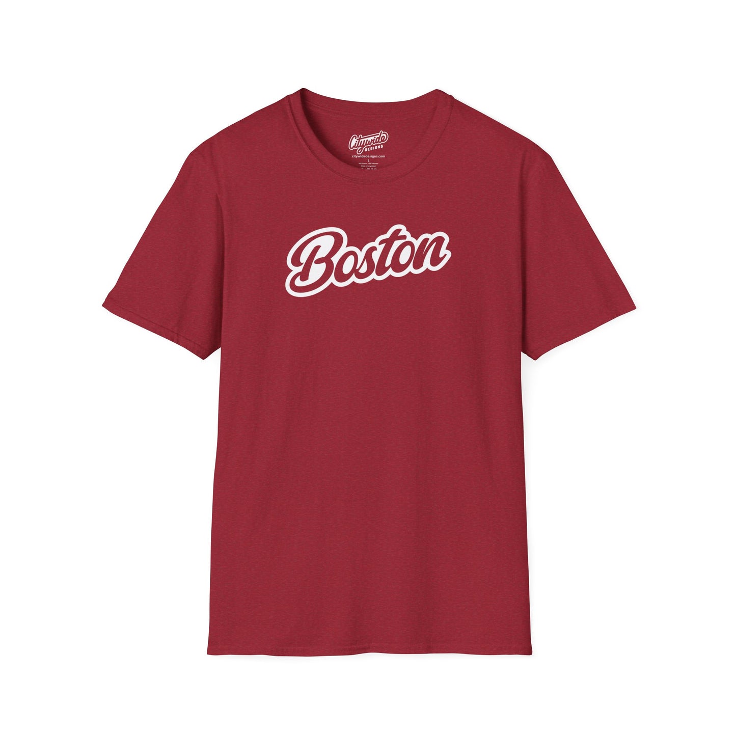 Boston, MA Classic Script Text Stylish T-Shirt