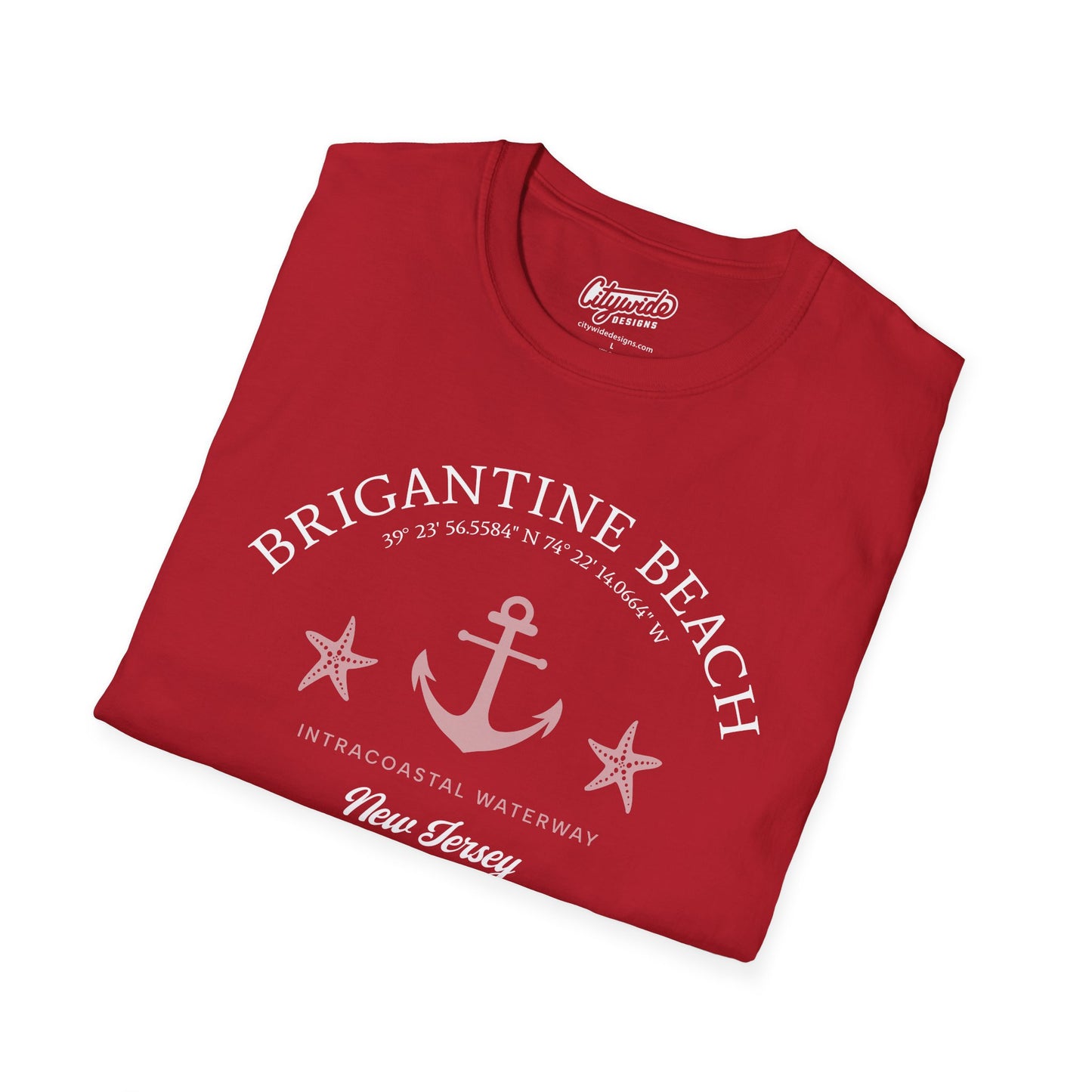 Brigantine Island, New Jersey Starfish and Anchor T-Shirt