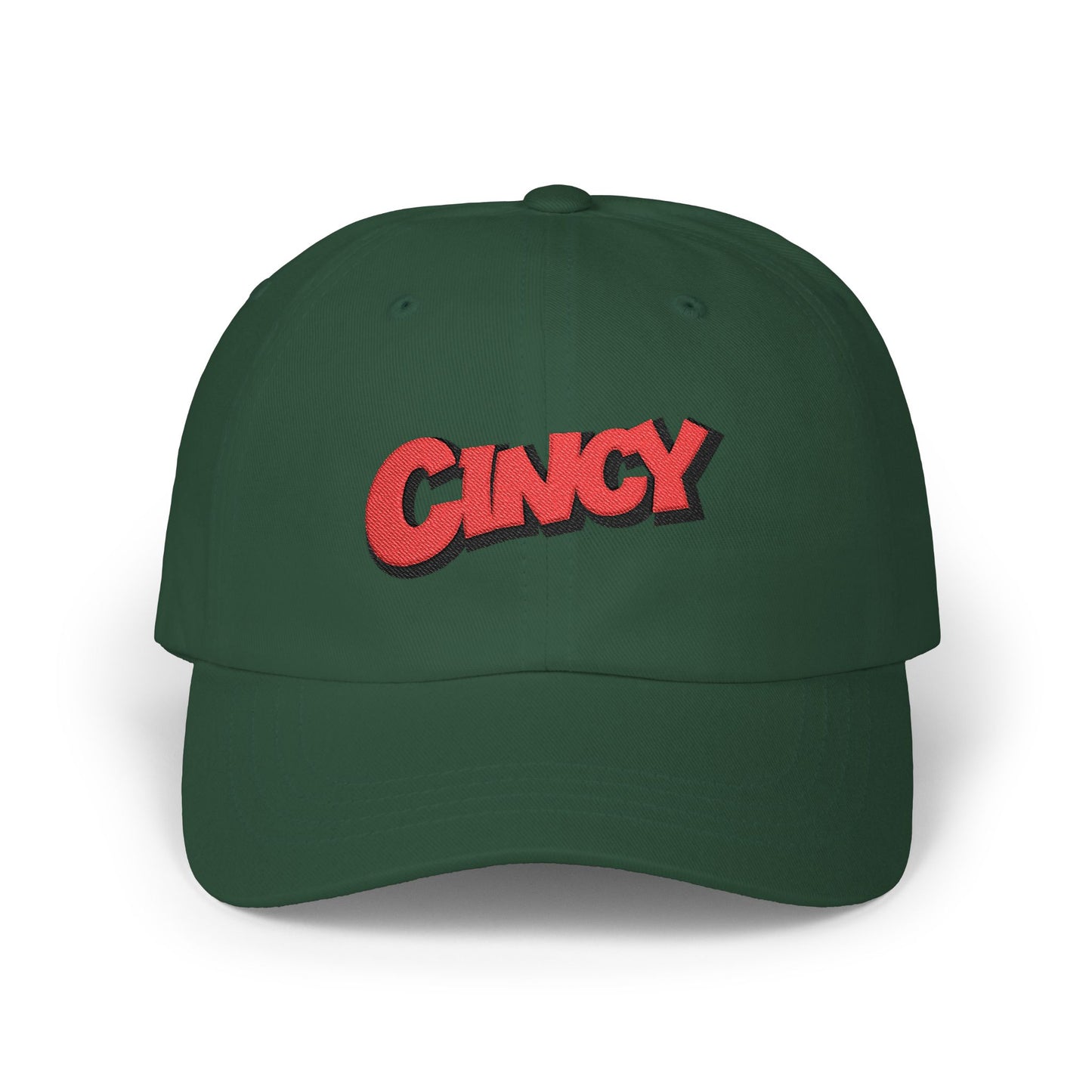 Cincy Jungle Pop Cap – Embroidered Script Baseball Hat (Cincinnati Fan)