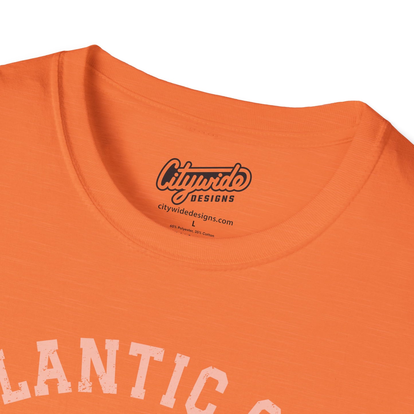 Atlantic City, NJ Beach T-Shirt with Heart, Faded, Distressed Look