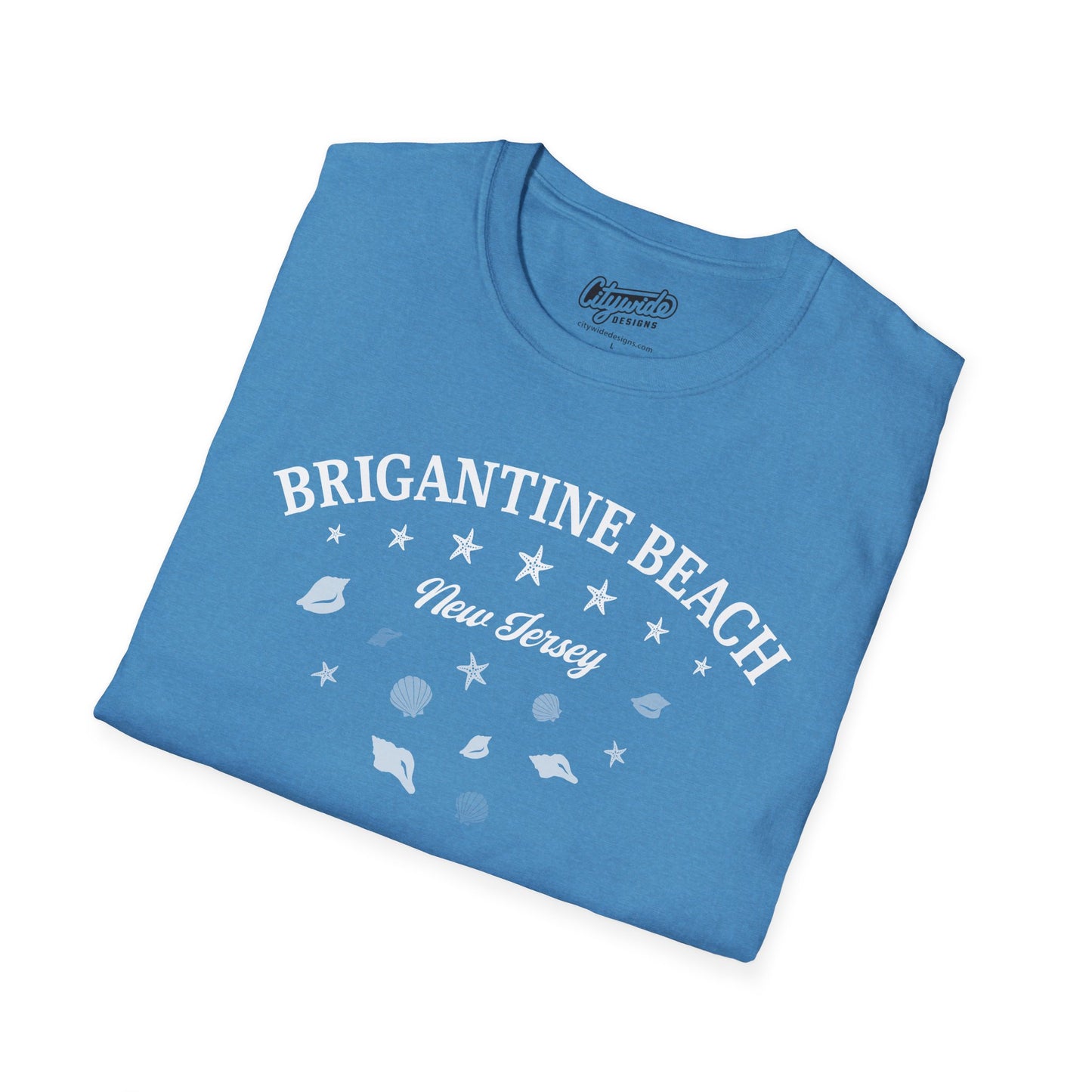 Brigantine Beach New Jersey Seashells And Stars T-Shirt