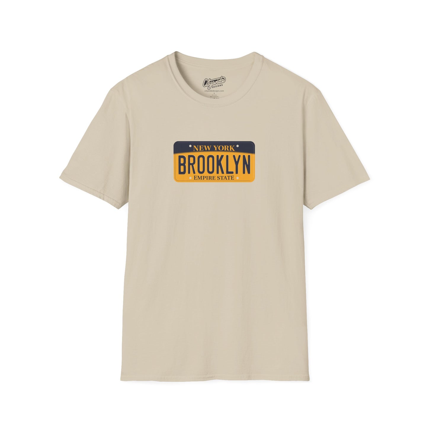New York License Plate Graphic Tee with Brooklyn Text T-Shirt