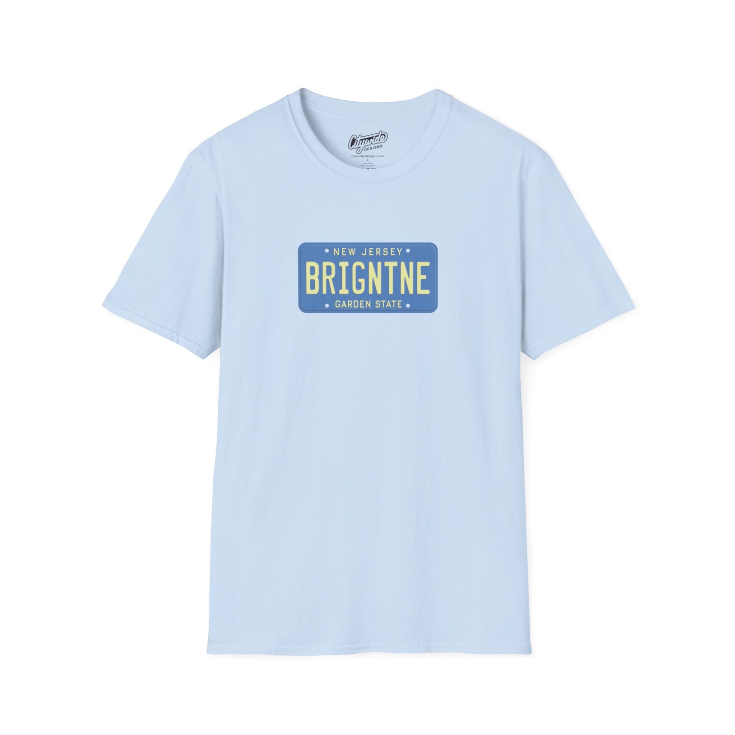 New Jersey Personalized License Plate Graphic Tee with Brigantine Text