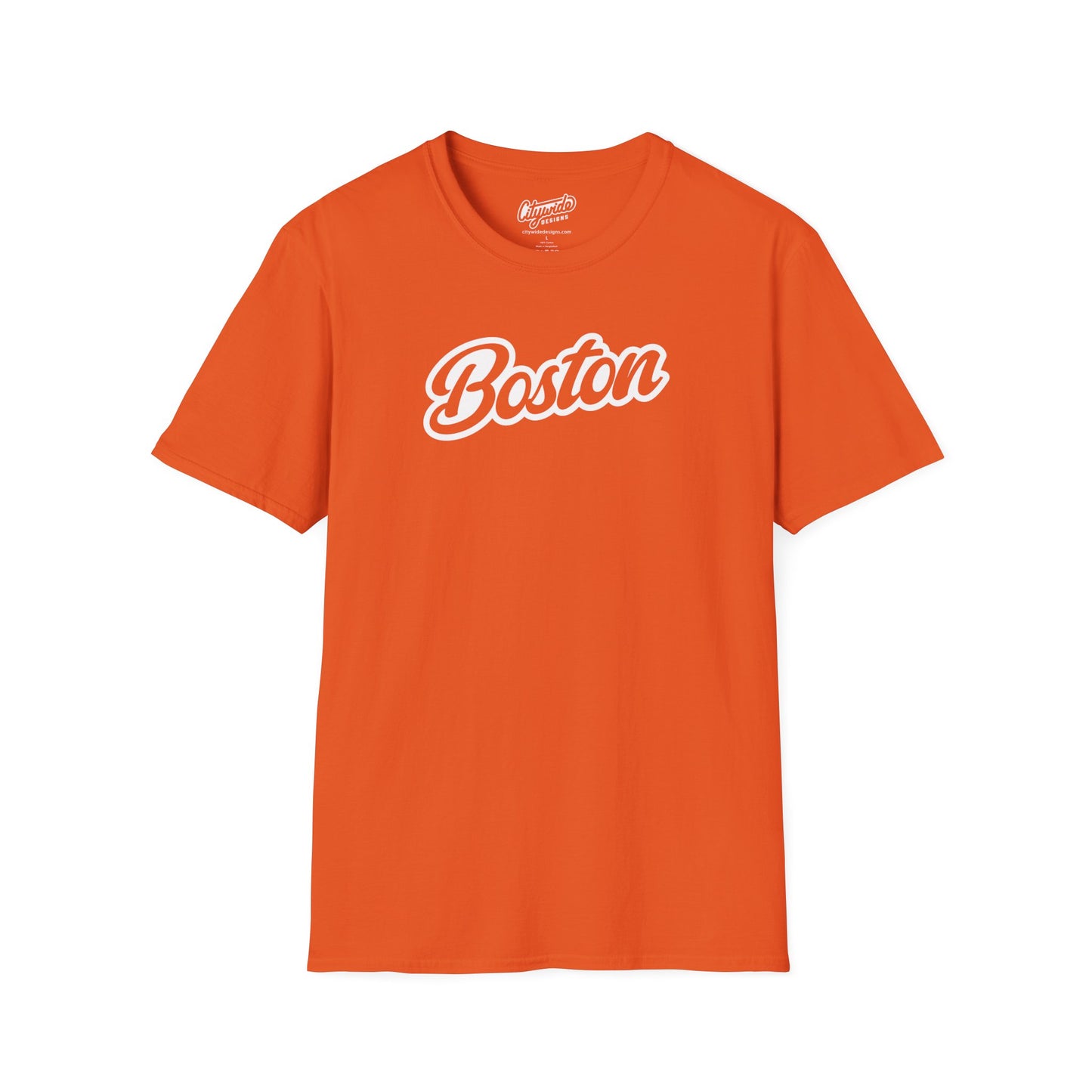 Boston, MA Classic Script Text Stylish T-Shirt