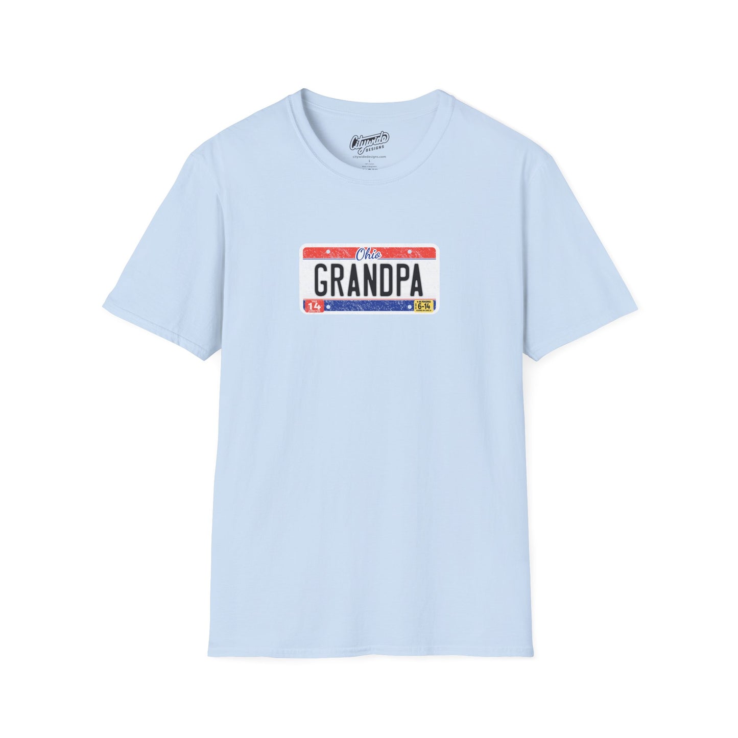 Ohio Personalized License Plate Graphic Tee with Grandpa Text