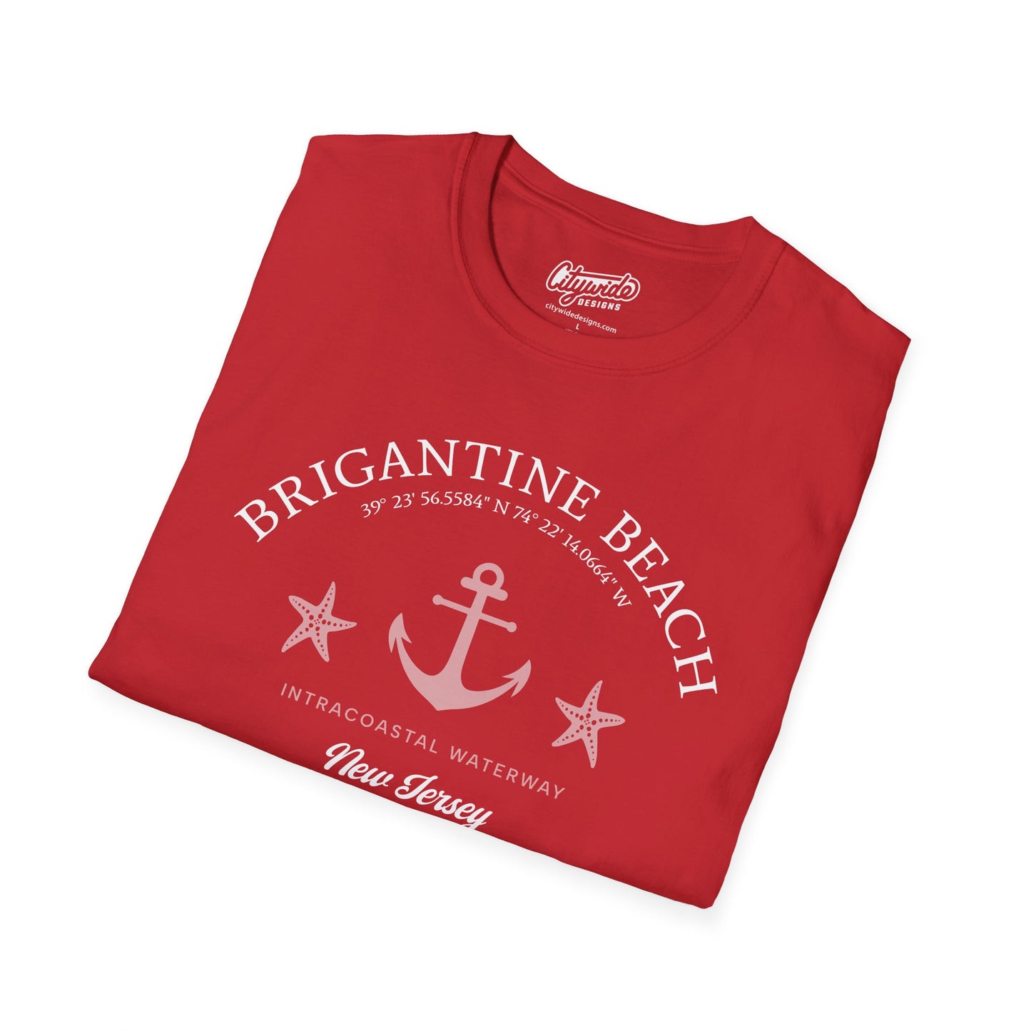 Brigantine Island, New Jersey Starfish and Anchor T-Shirt