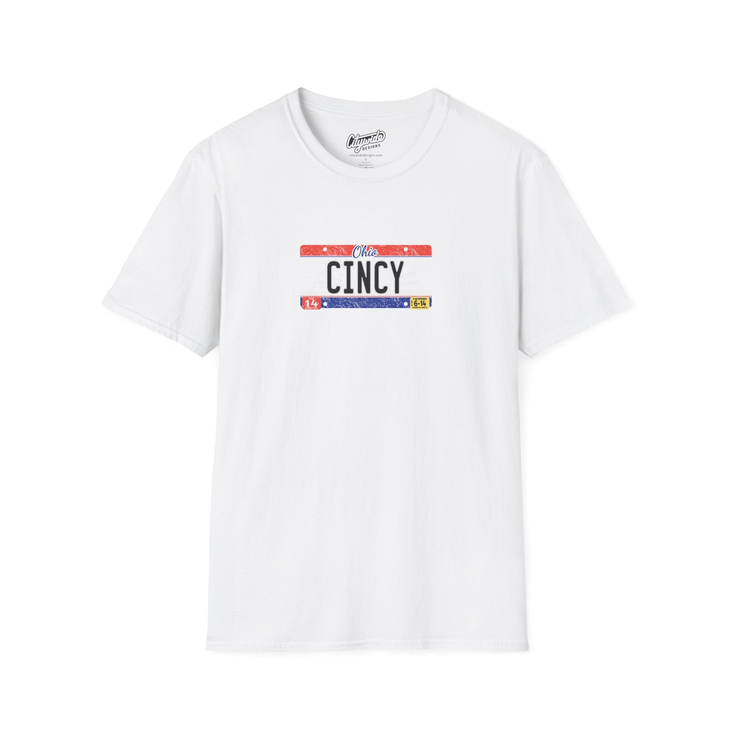 Ohio Personalized License Plate Graphic Tee with Cincy Text