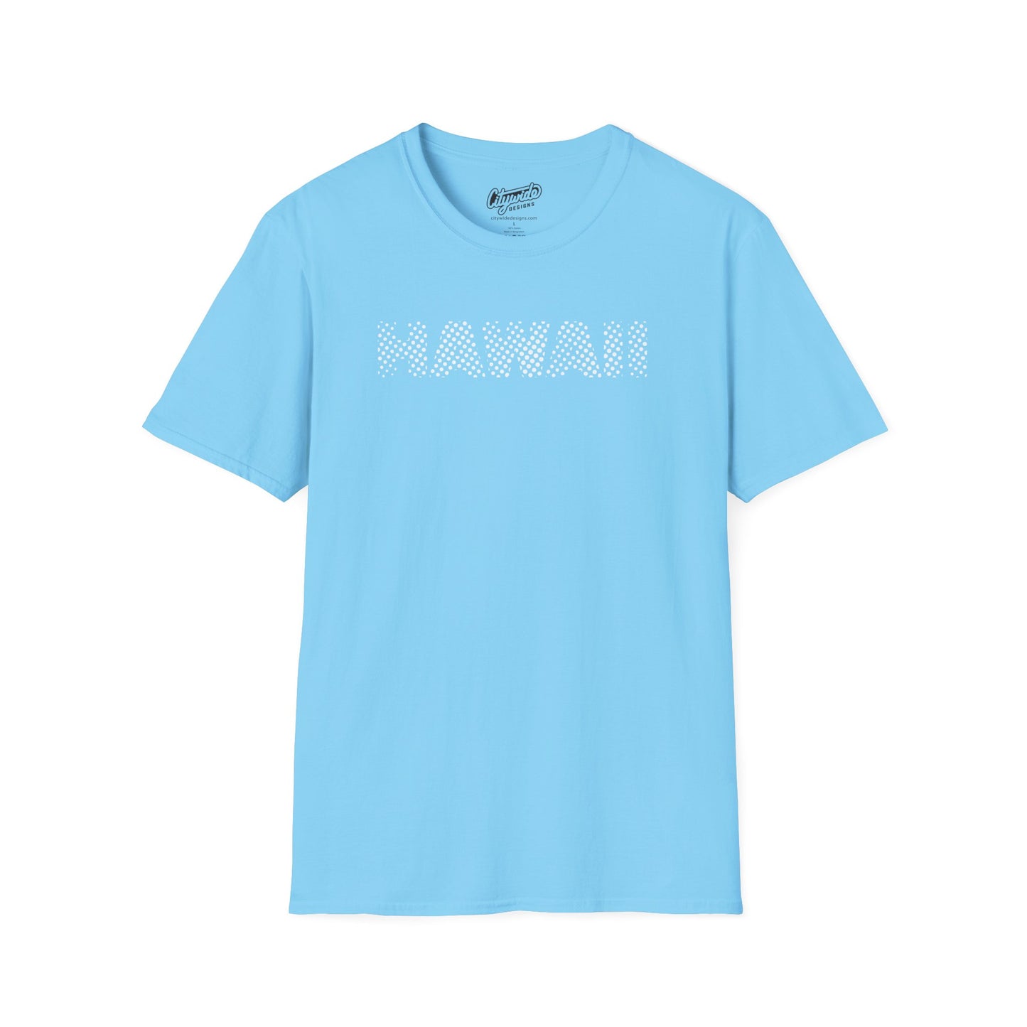 Hawaii Pop Art Design Graphic Tee, Created from Halftone Dots Text