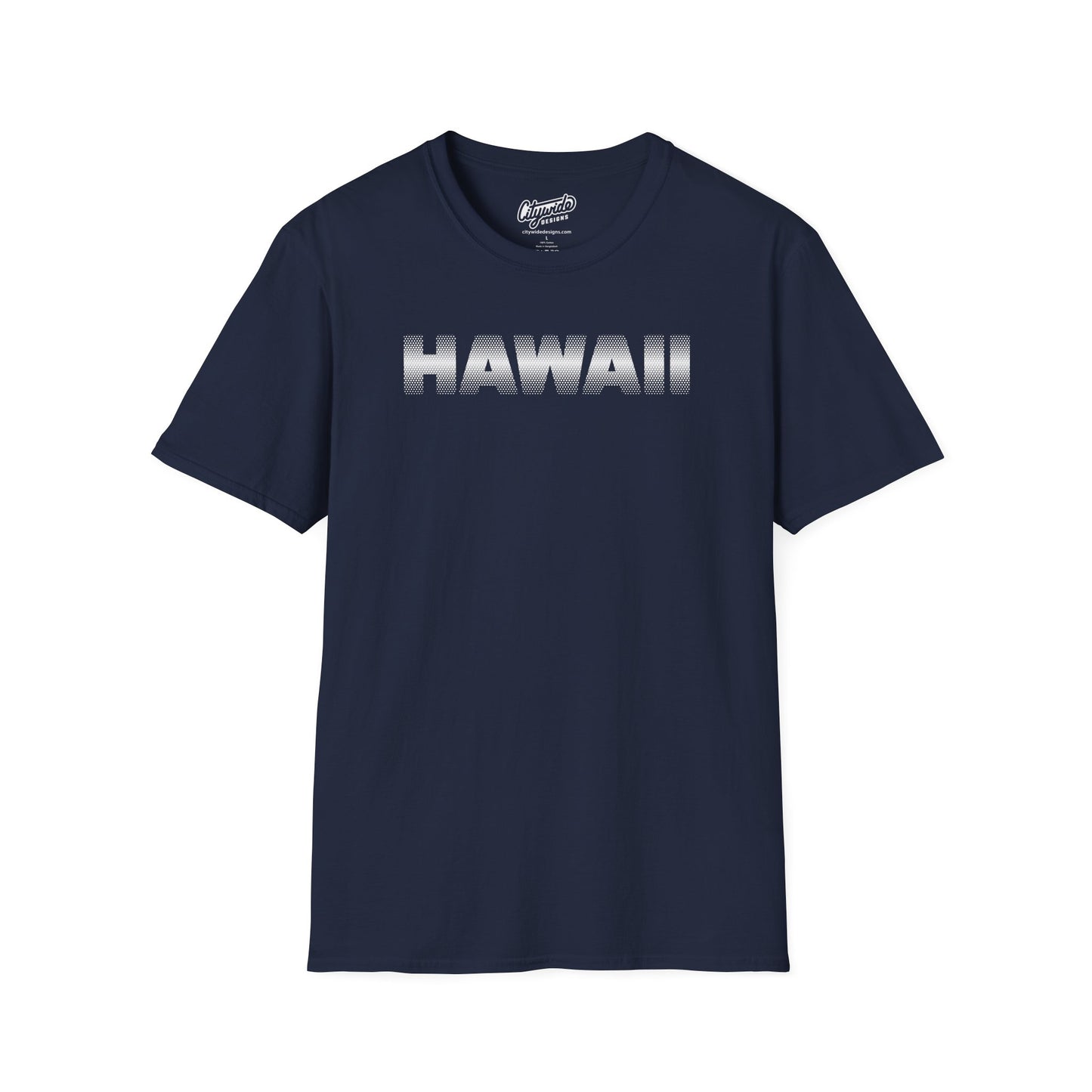 Hawaii Pop Art Graphic Tee, With Halftone Dots on Top and Bottom