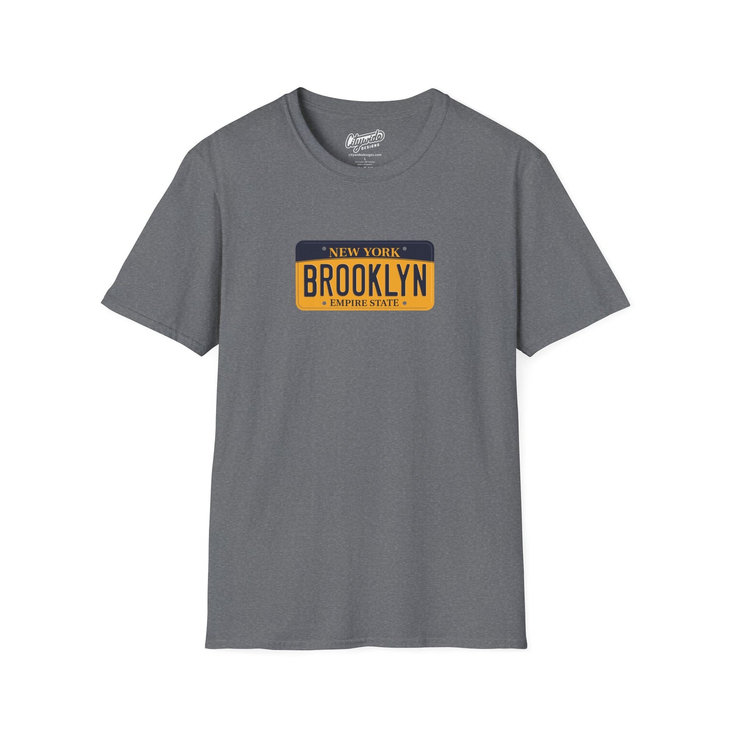 New York License Plate Graphic Tee with Brooklyn Text T-Shirt