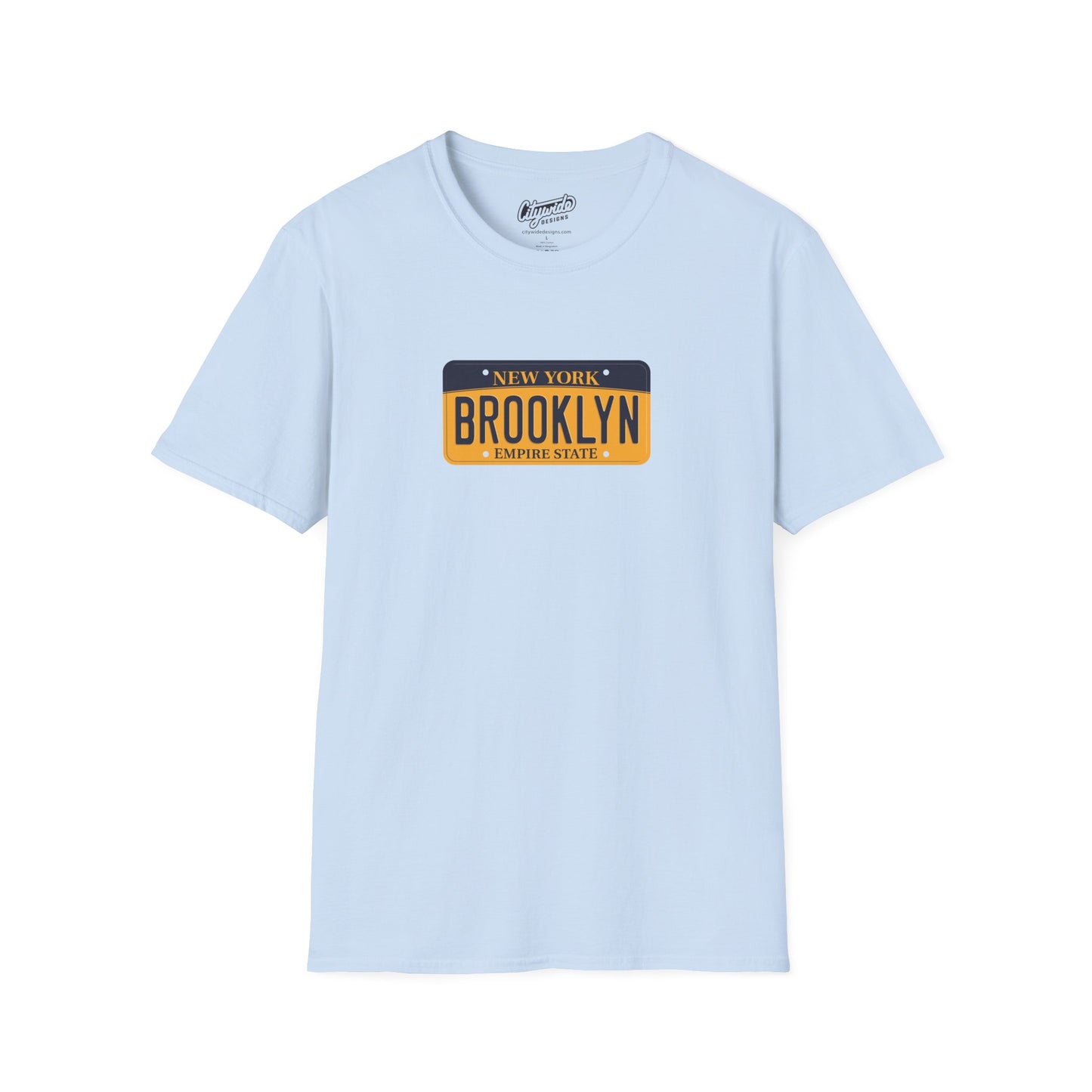 New York License Plate Graphic Tee with Brooklyn Text T-Shirt