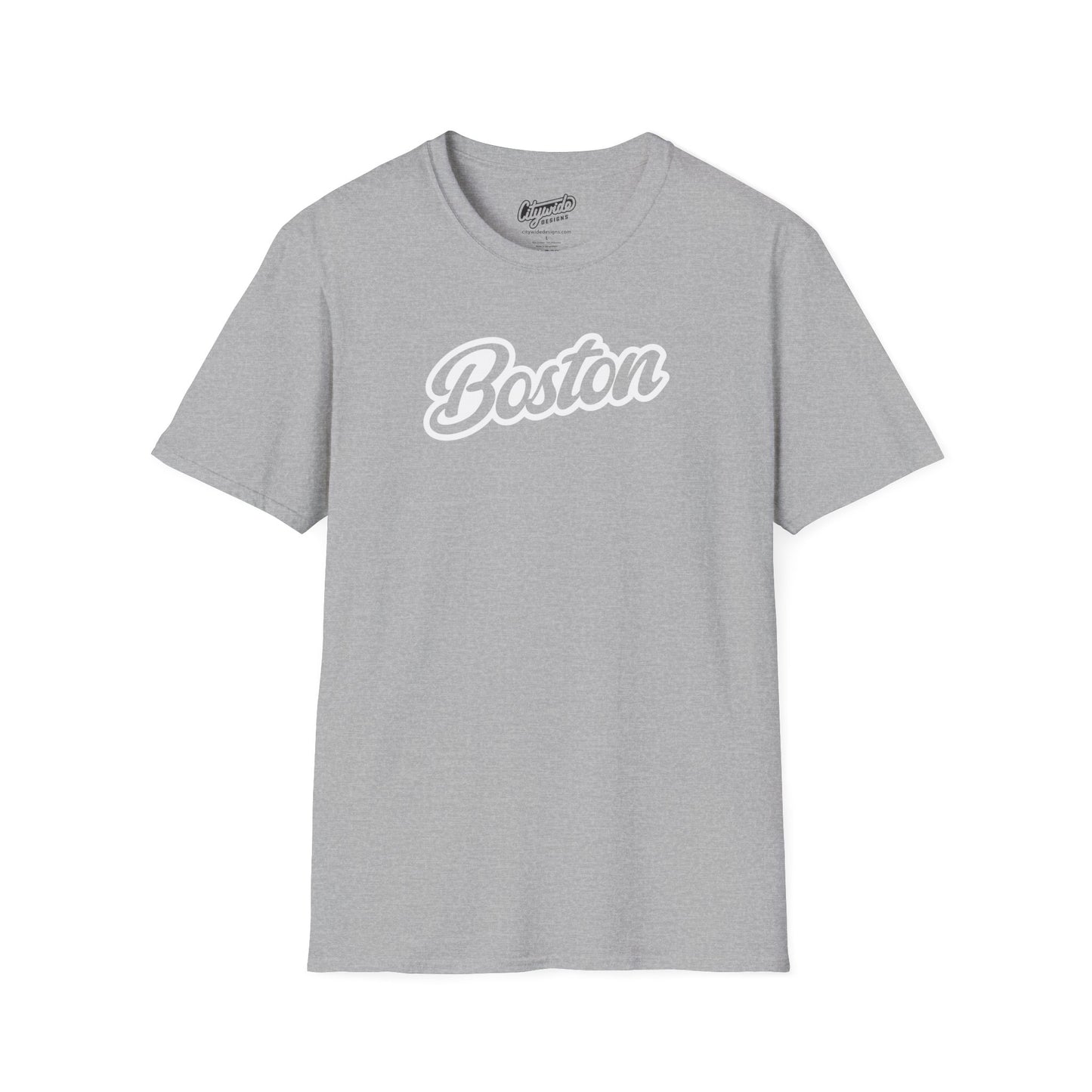 Boston, MA Classic Script Text Stylish T-Shirt