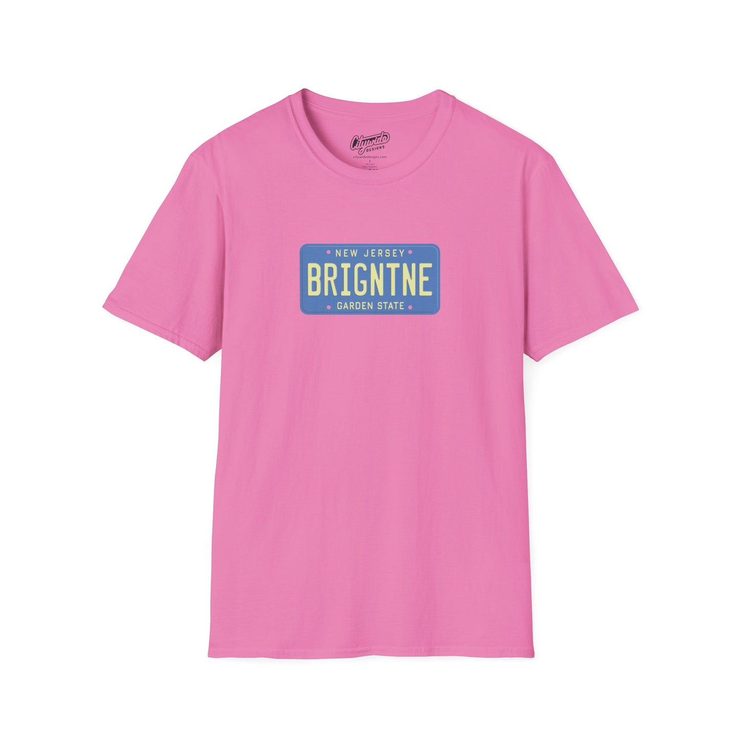 New Jersey Personalized License Plate Graphic Tee with Brigantine Text