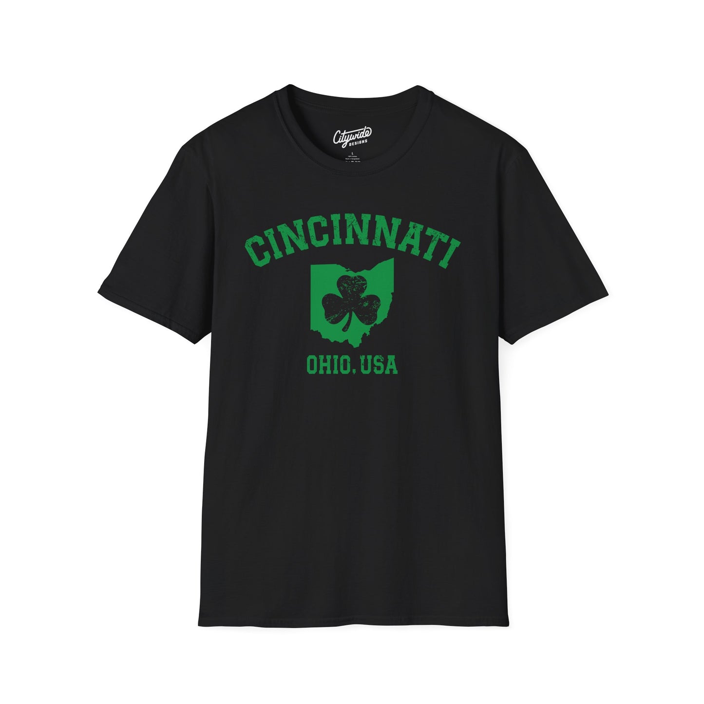 Cincinnati Shamrock Inside Ohio State T-Shirt St. Patricks Day Apparel