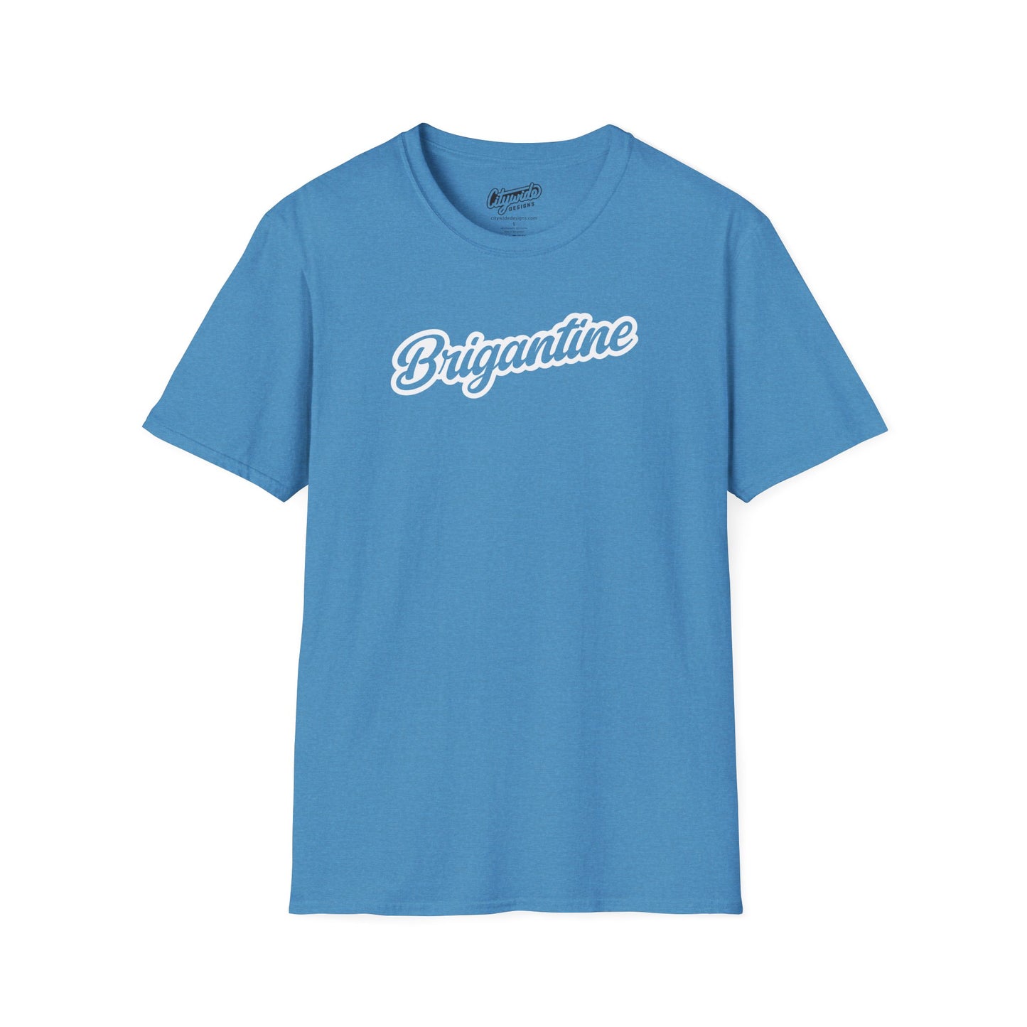Brigantine NJ, Fancy Script Text Graphic T-Shirt