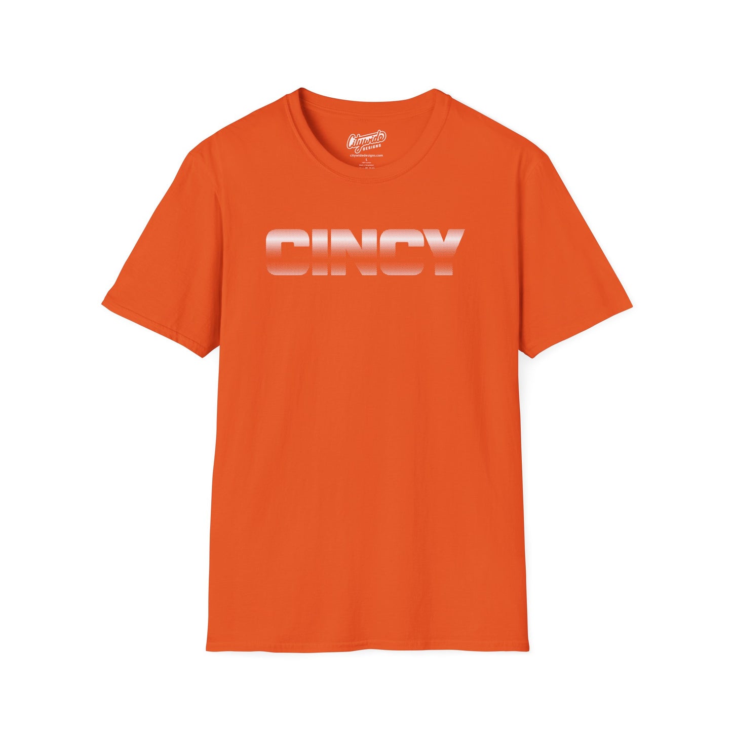 CINCY Pop Art Graphic Tee, Hafltone Dots, Dark Band In Center