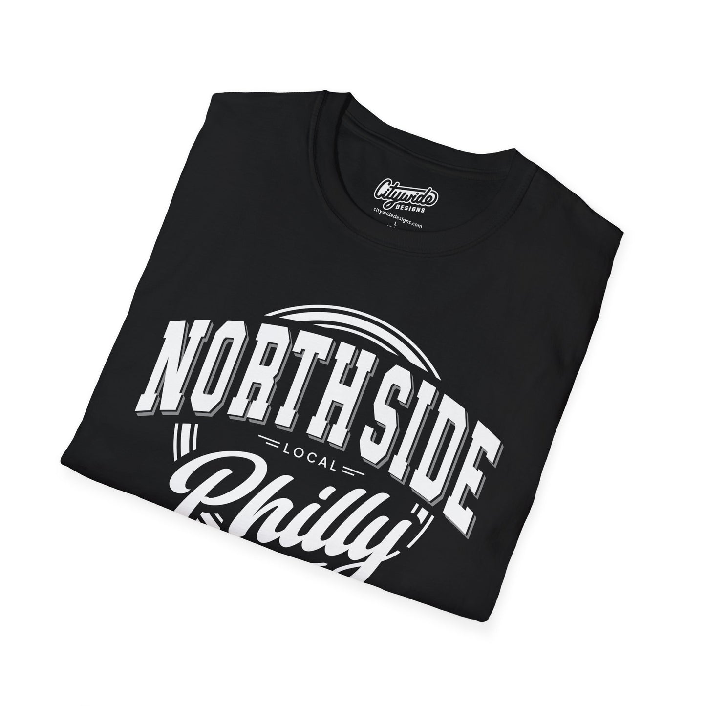 North Side Philly, Arched & Script Text, Philadelphia Graphic Tee