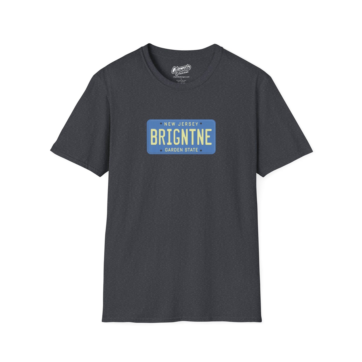 New Jersey Personalized License Plate Graphic Tee with Brigantine Text
