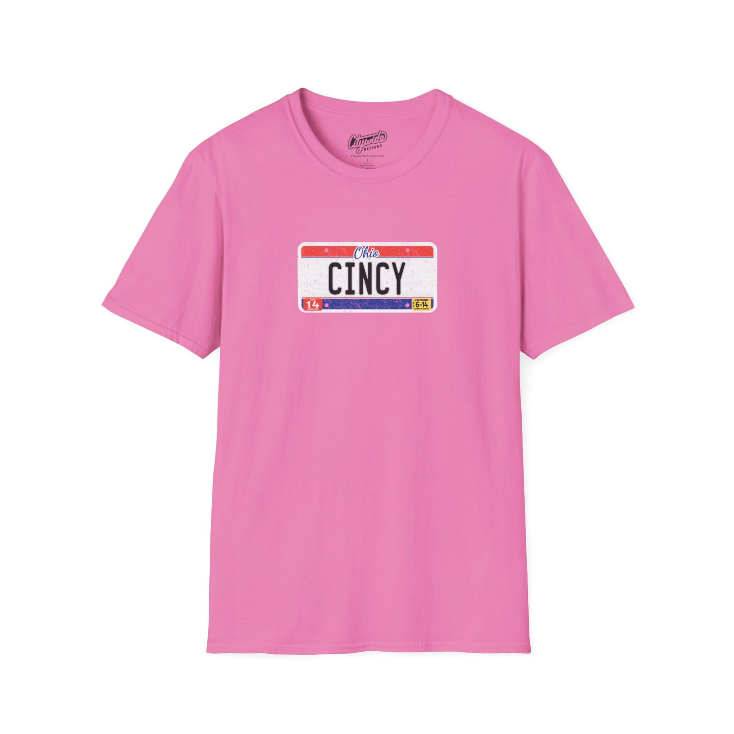 Ohio Personalized License Plate Graphic Tee with Cincy Text