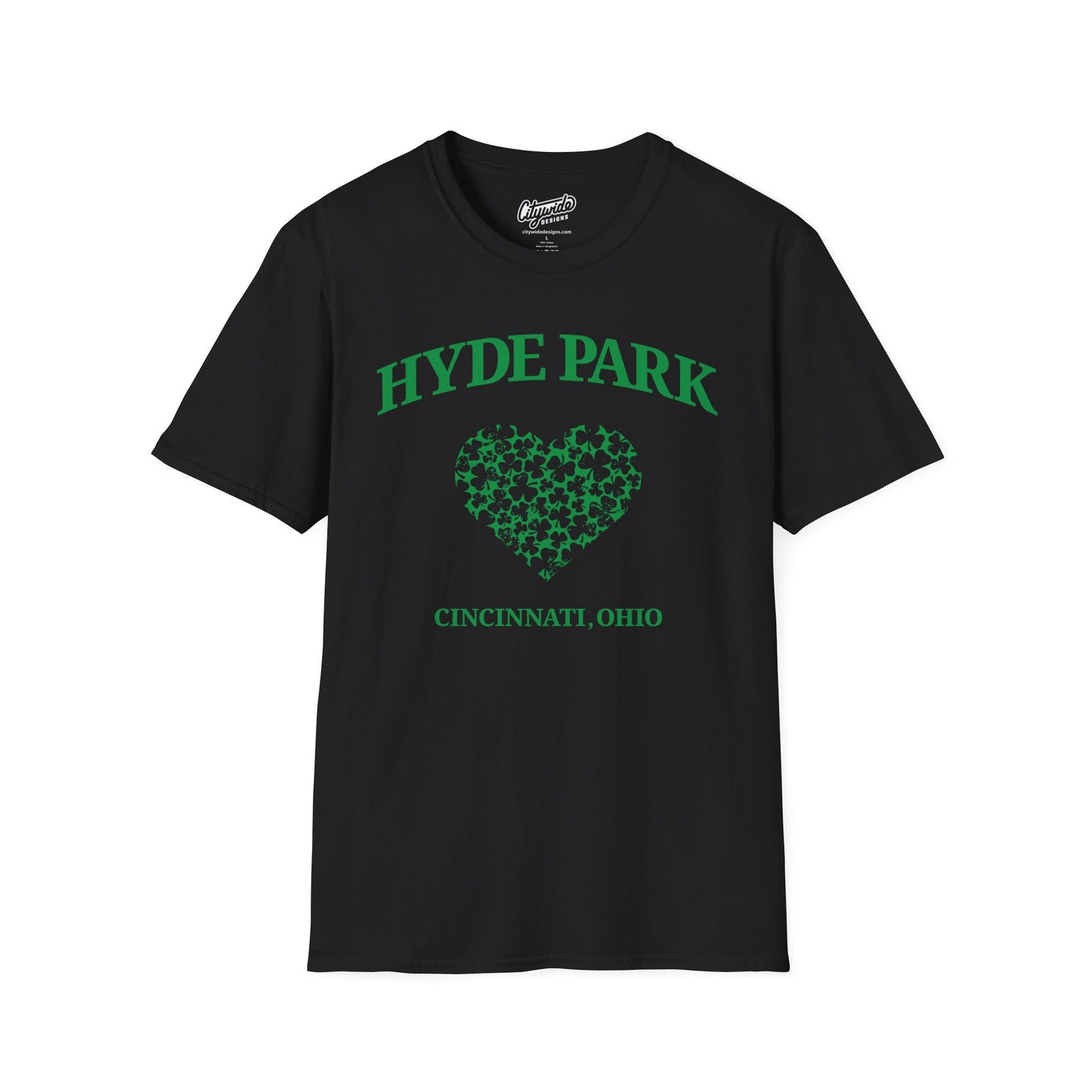 Hyde Park Neighborhood Pride Heart of Shamrocks T-Shirt
