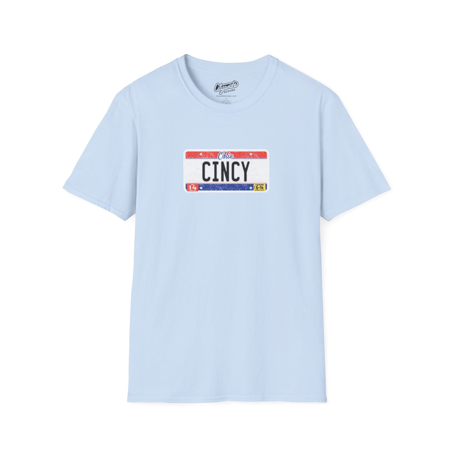 Ohio Personalized License Plate Graphic Tee with Cincy Text