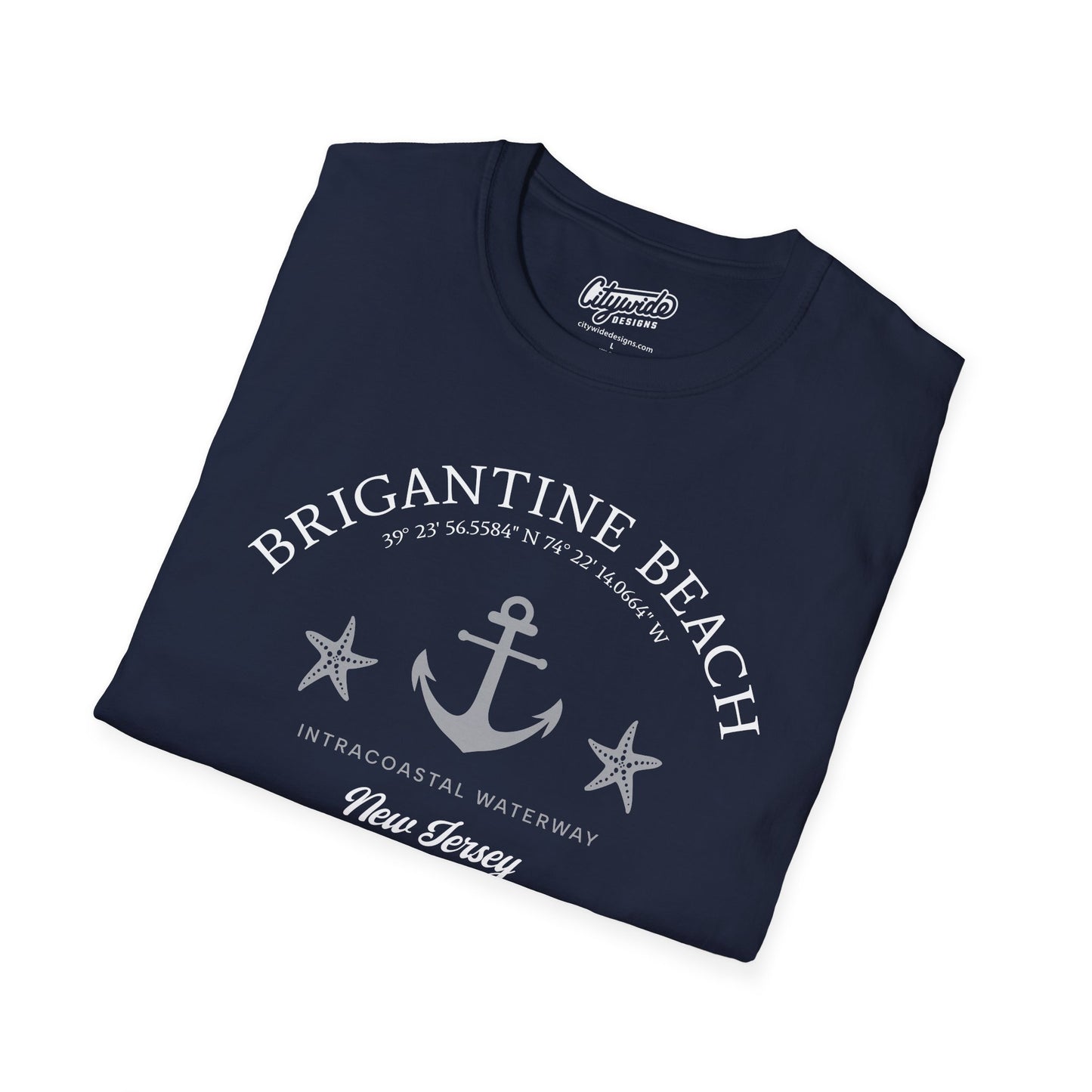 Brigantine Island, New Jersey Starfish and Anchor T-Shirt