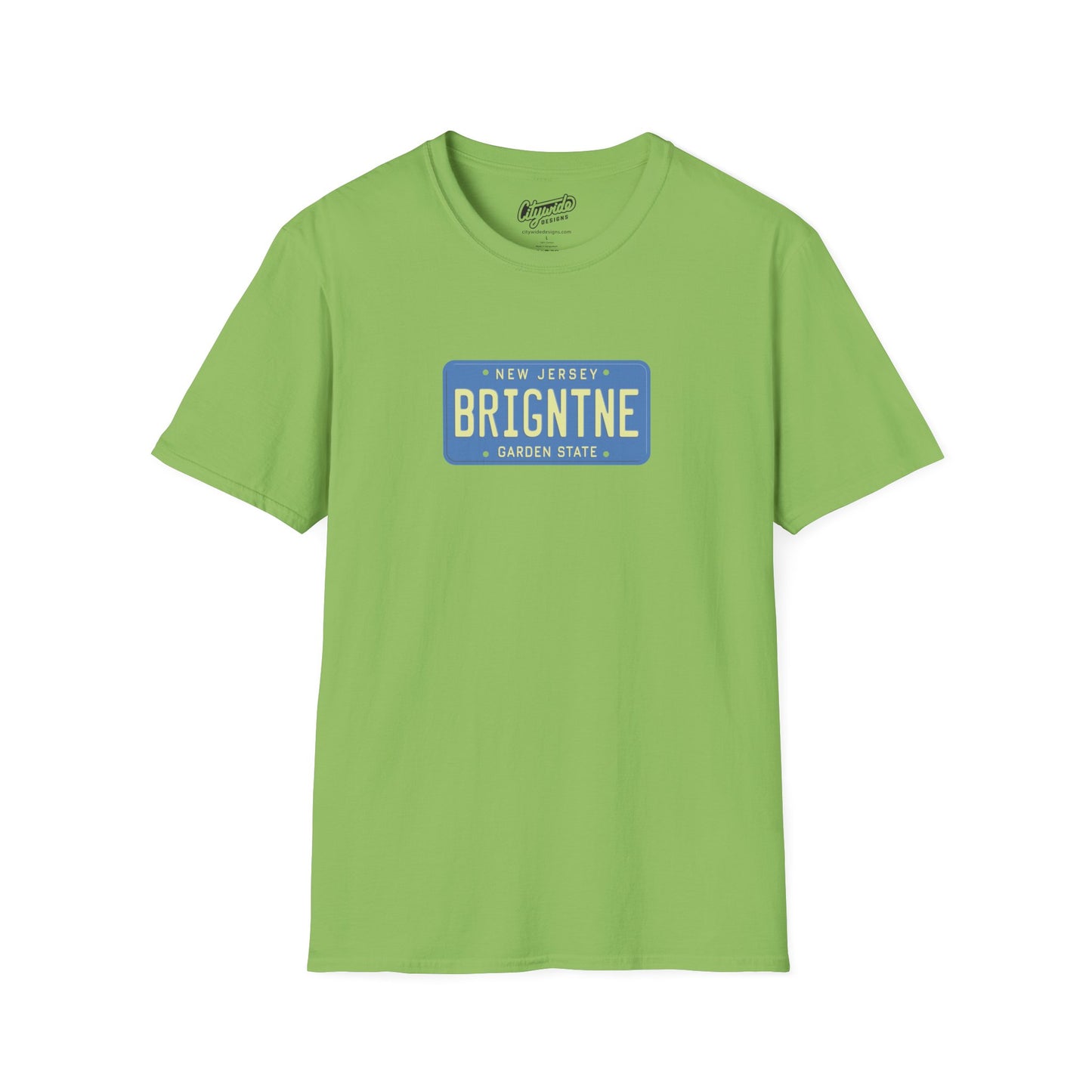 New Jersey Personalized License Plate Graphic Tee with Brigantine Text