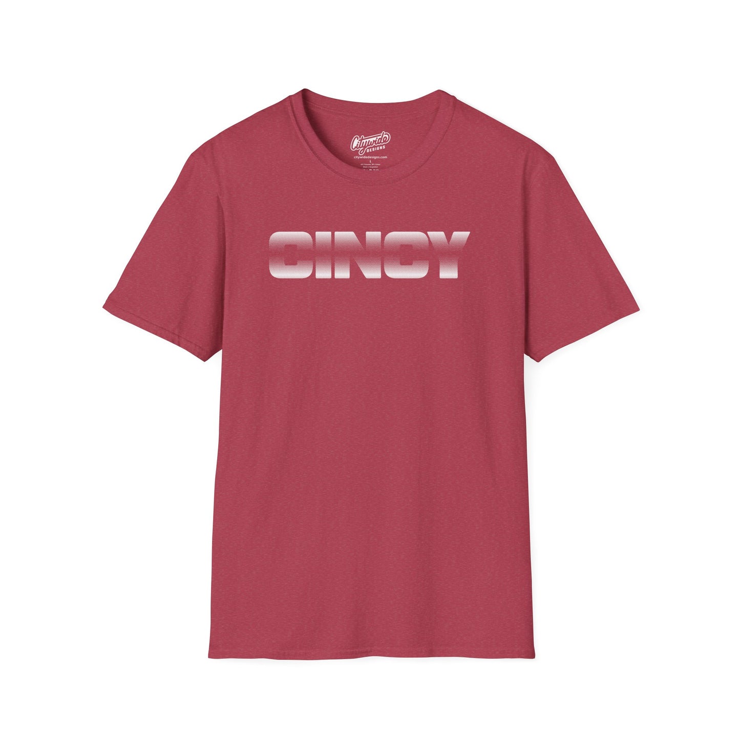 CINCY Pop Art Graphic Tee, Bold Halftone Dots with Banded Center