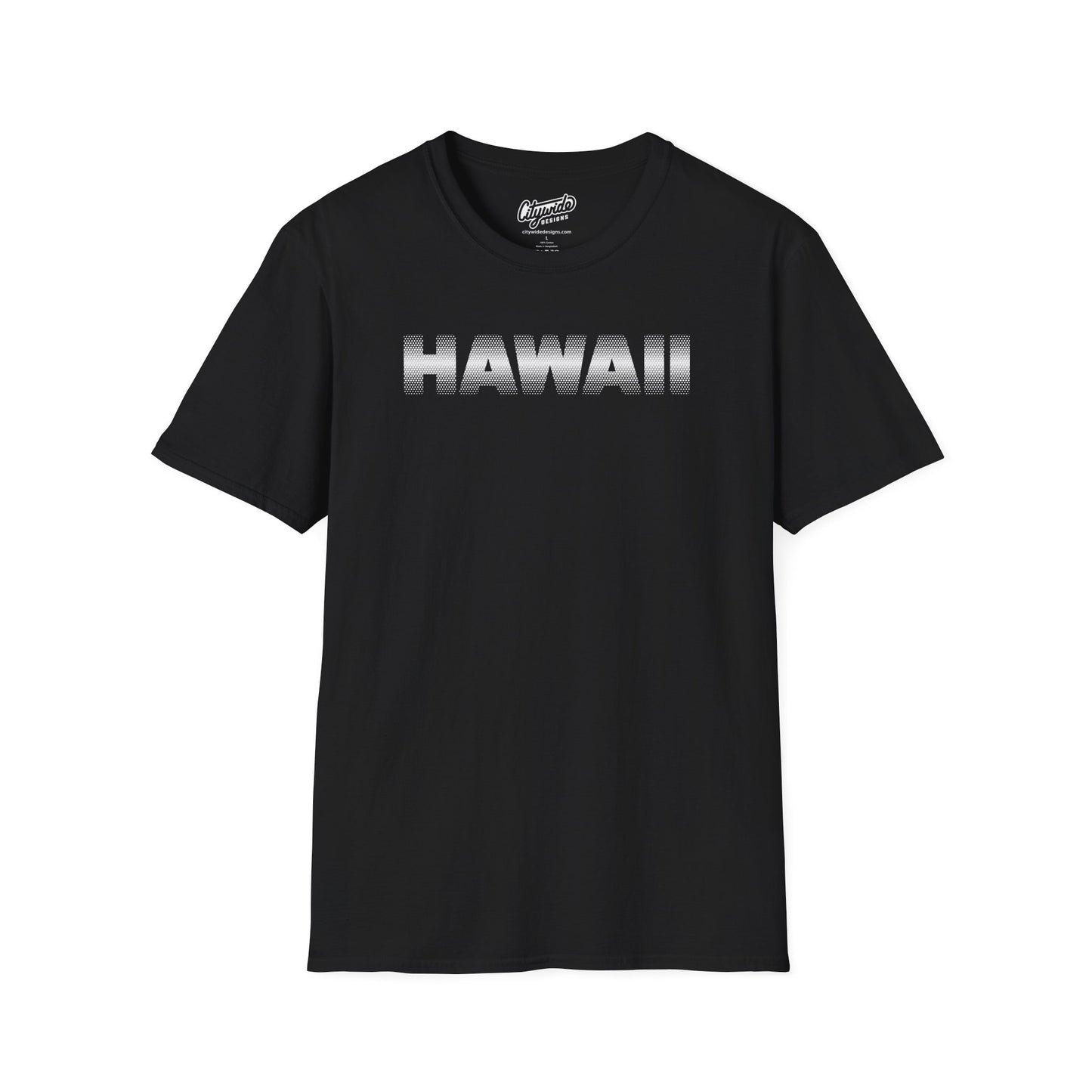 Hawaii Pop Art Graphic Tee, With Halftone Dots on Top and Bottom