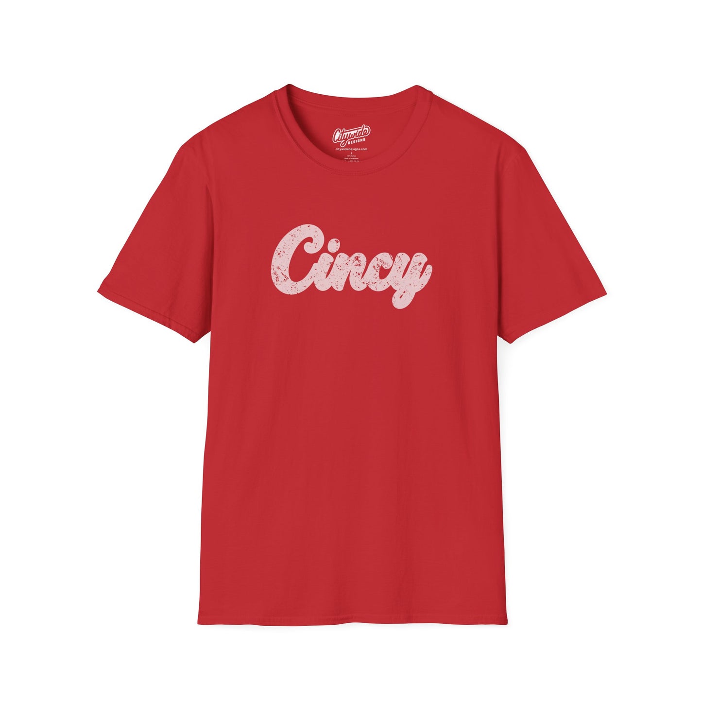 Cincy Script T-Shirt – Grunge, Bold Script Font Cincinnati Tee