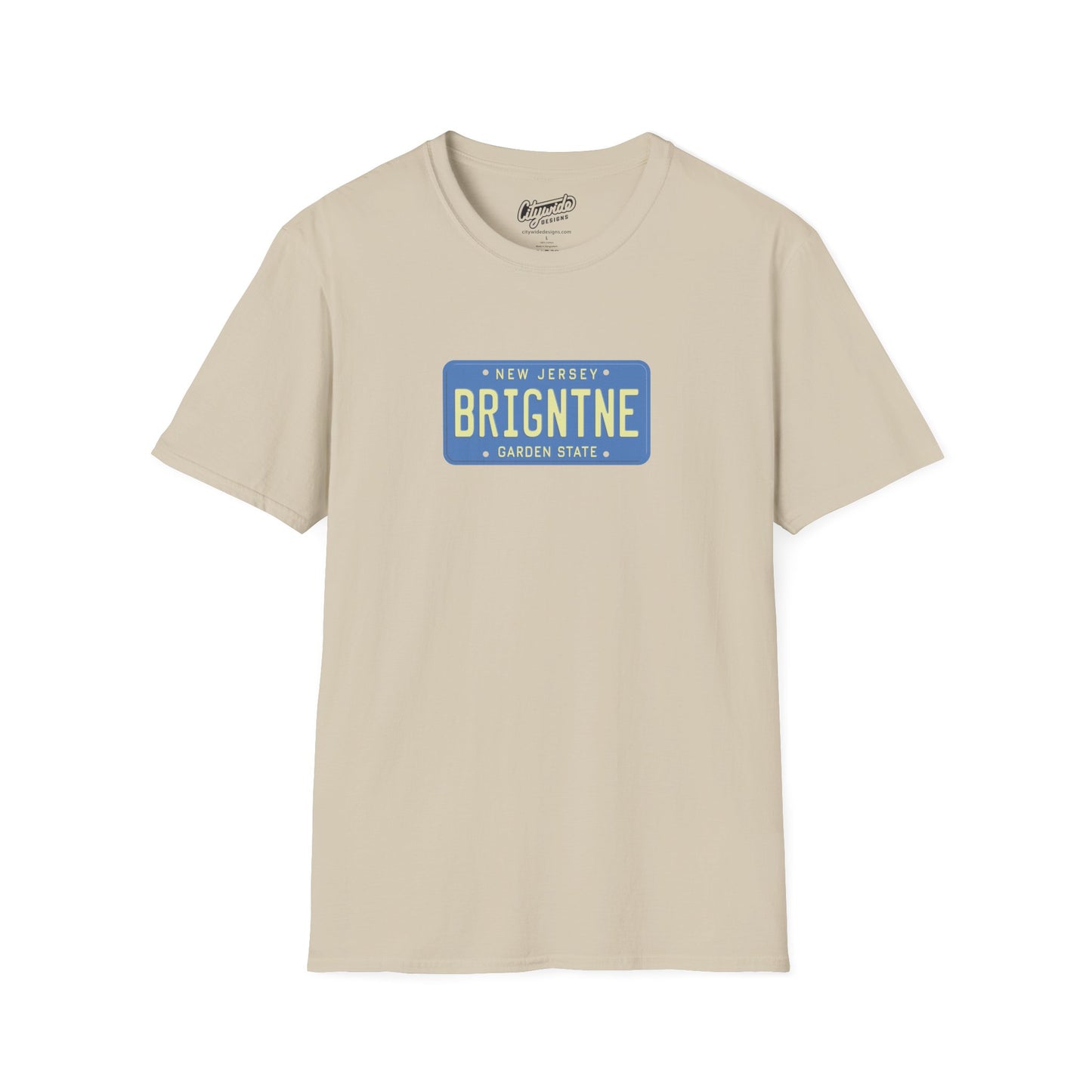 New Jersey Personalized License Plate Graphic Tee with Brigantine Text