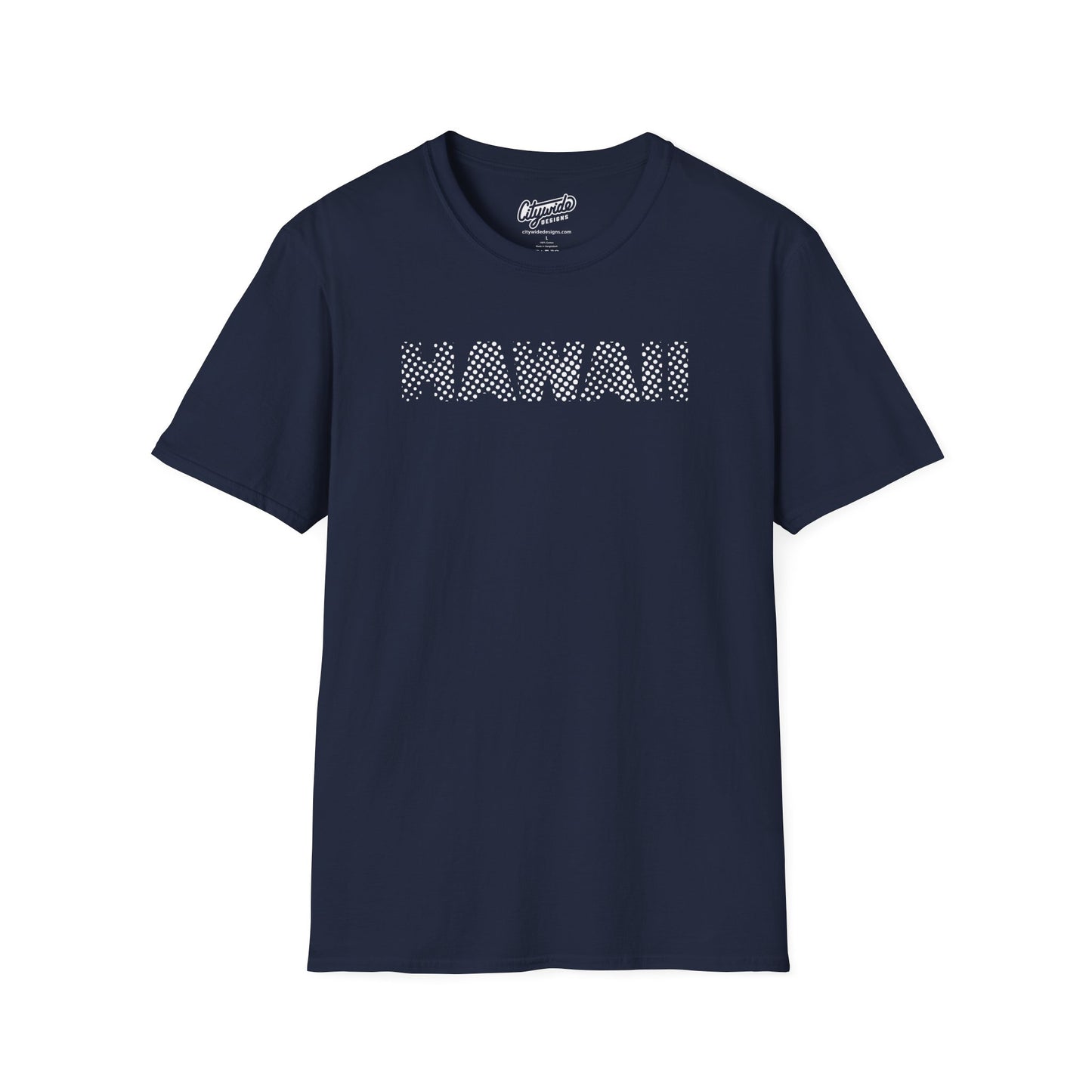 Hawaii Pop Art Design Graphic Tee, Created from Halftone Dots Text
