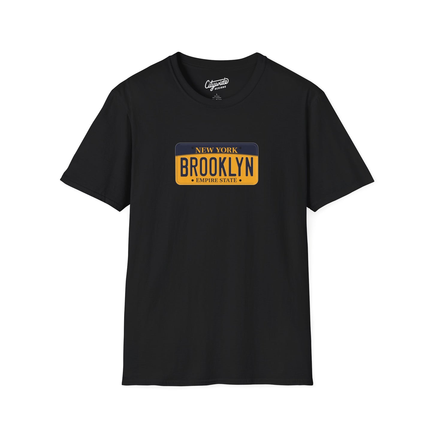 New York License Plate Graphic Tee with Brooklyn Text T-Shirt