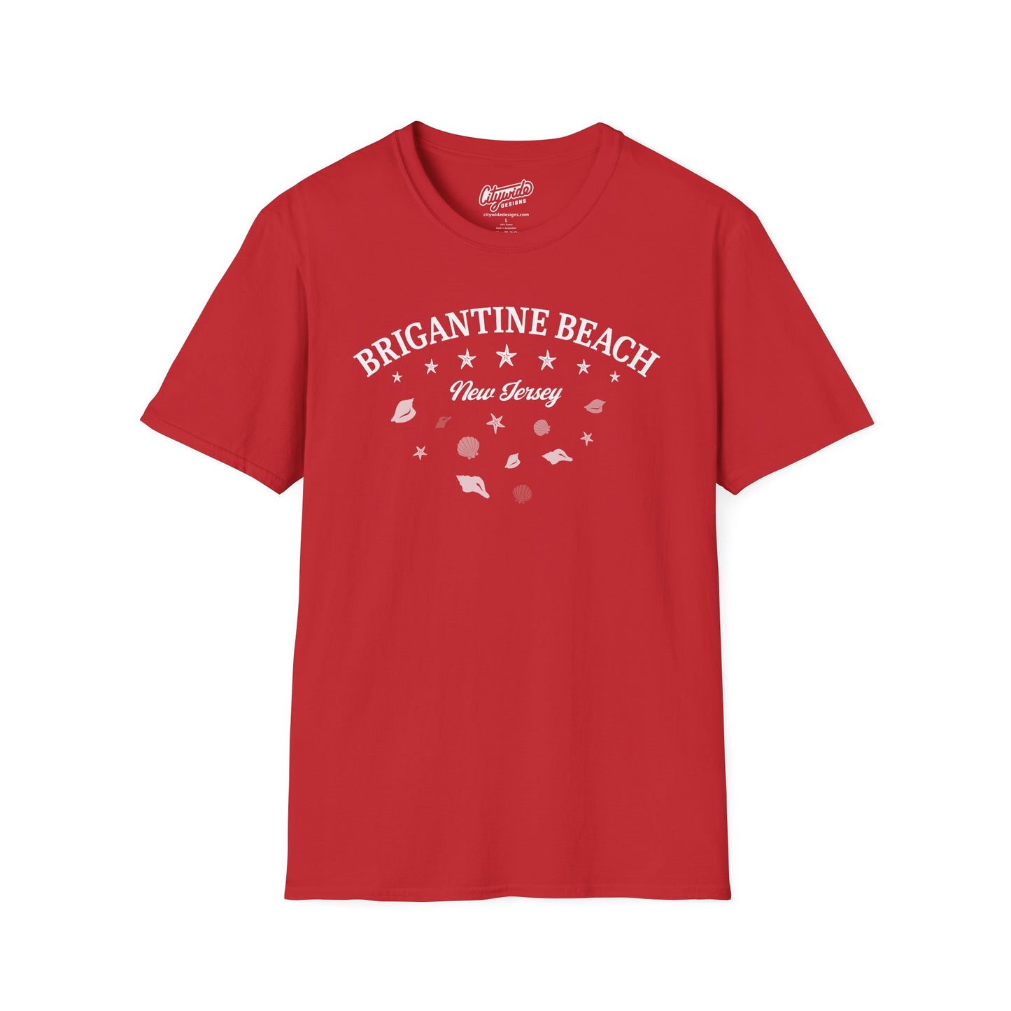 Brigantine Beach New Jersey Seashells And Stars T-Shirt