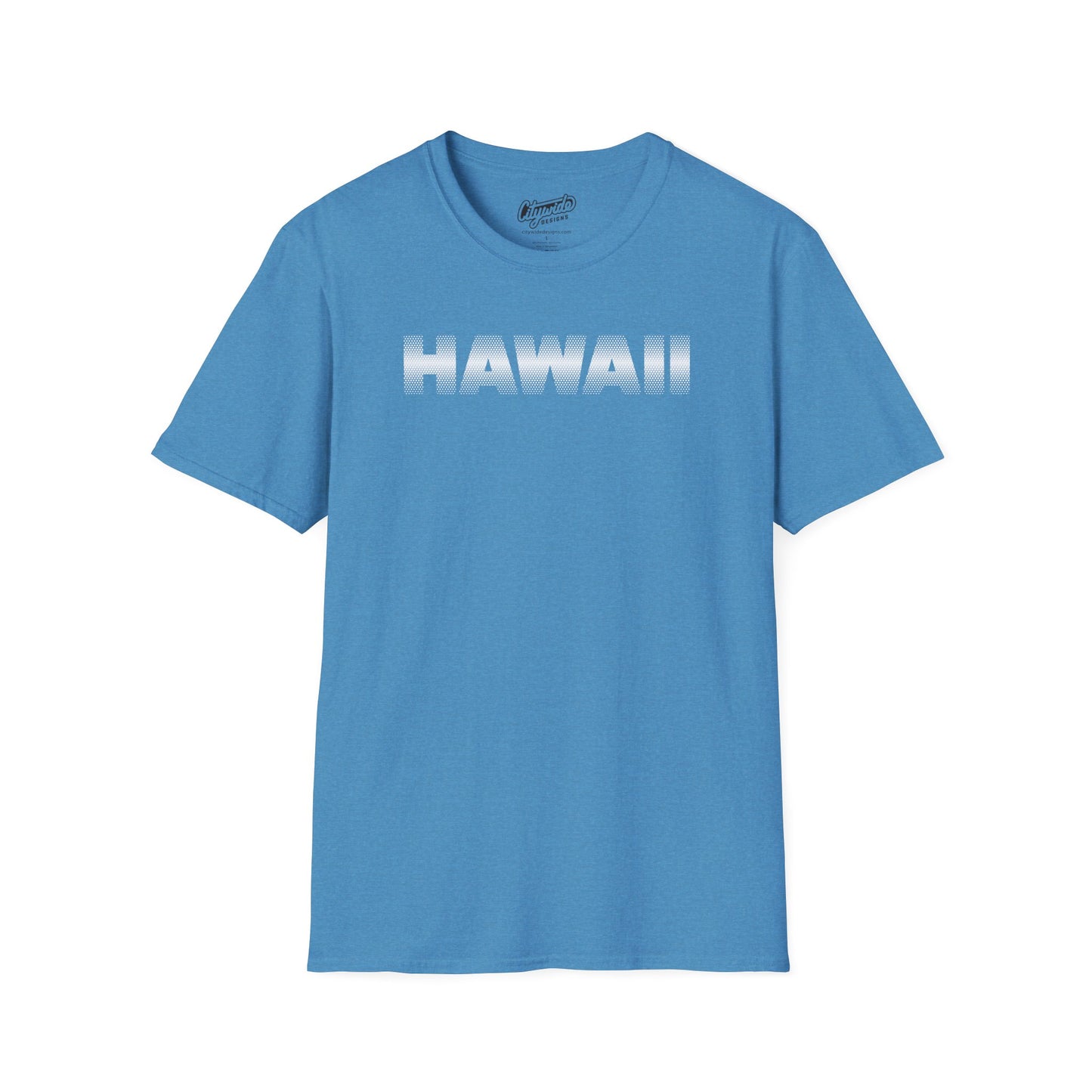 Hawaii Pop Art Graphic Tee, With Halftone Dots on Top and Bottom