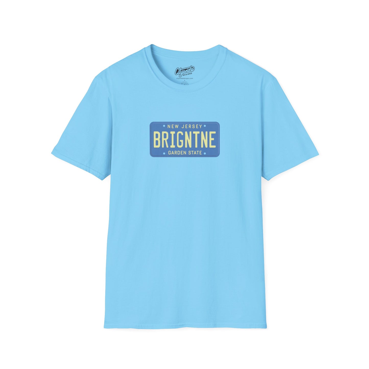 New Jersey Personalized License Plate Graphic Tee with Brigantine Text
