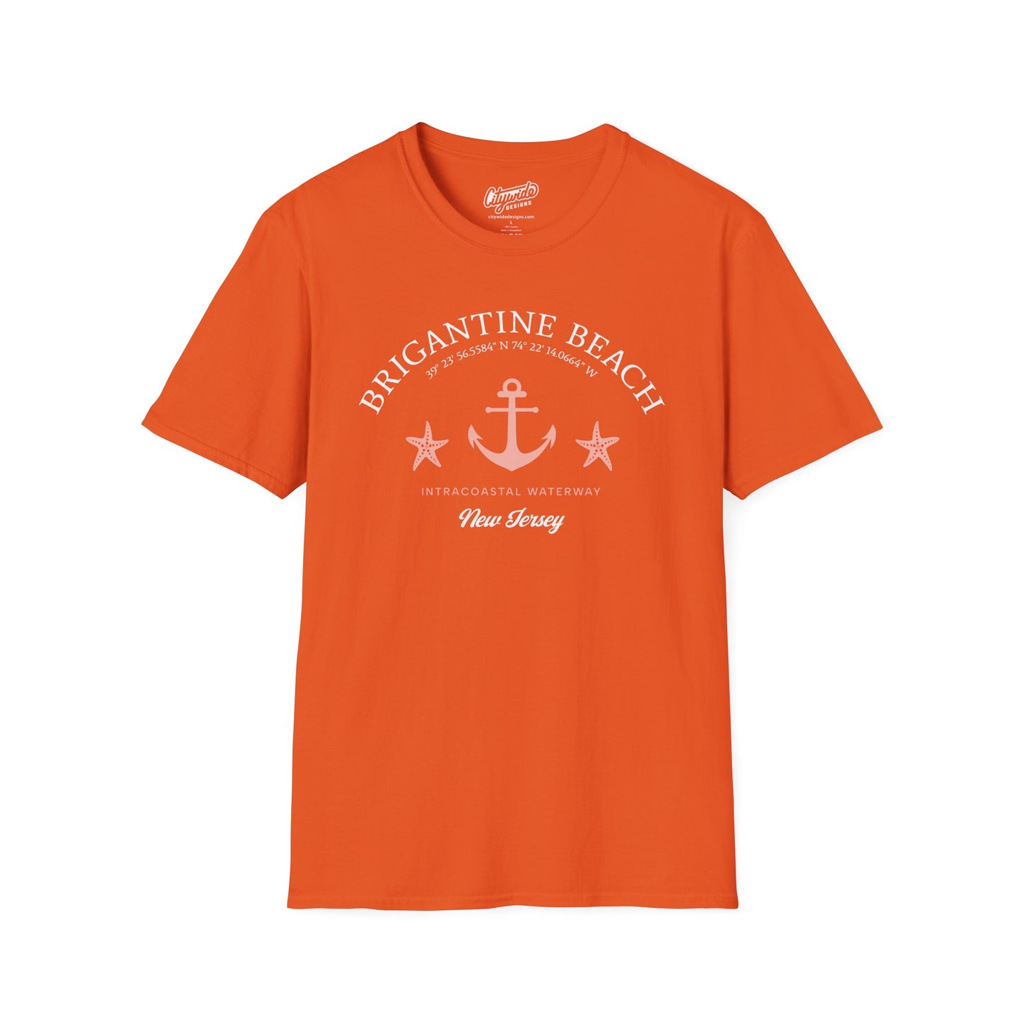 Brigantine Island, New Jersey Starfish and Anchor T-Shirt