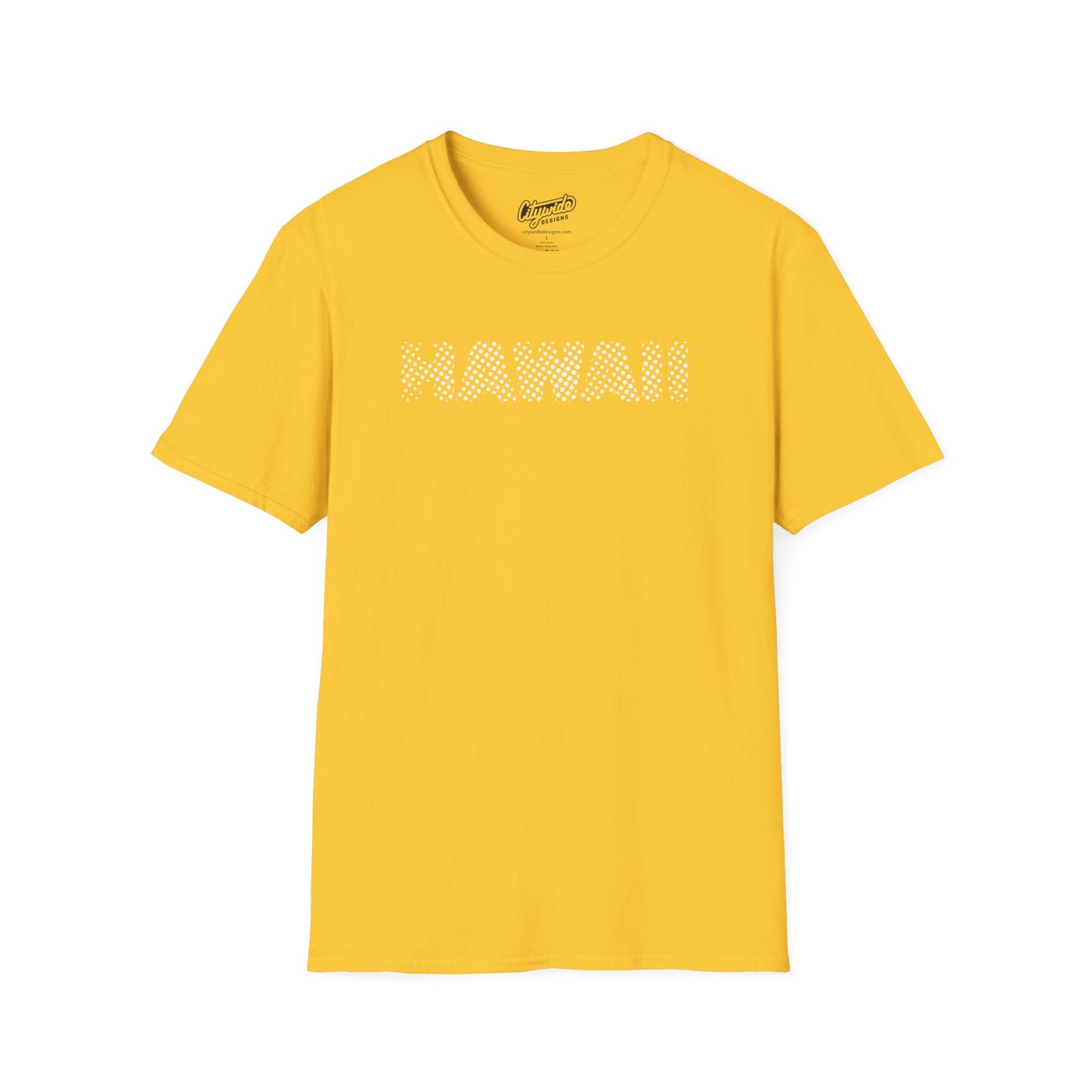 Hawaii Pop Art Design Graphic Tee, Created from Halftone Dots Text