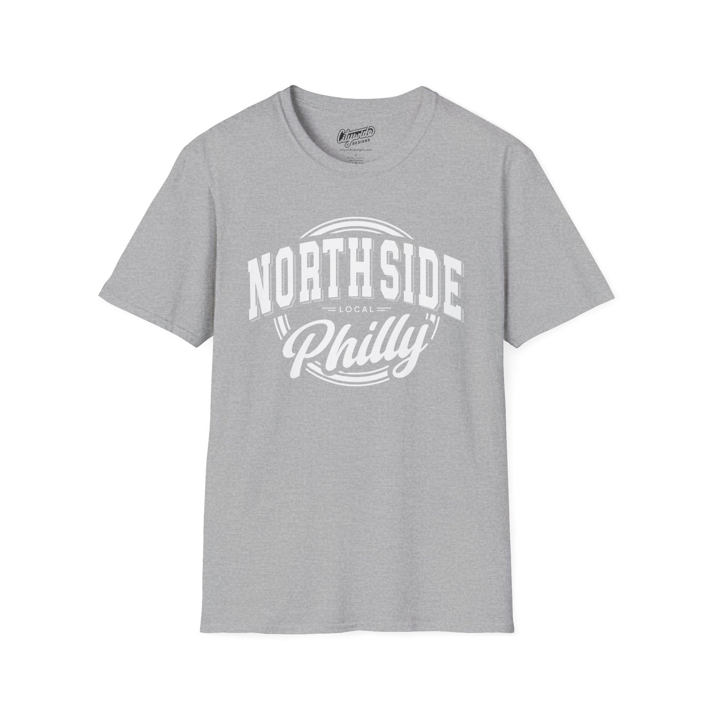 North Side Philly, Arched & Script Text, Philadelphia Graphic Tee