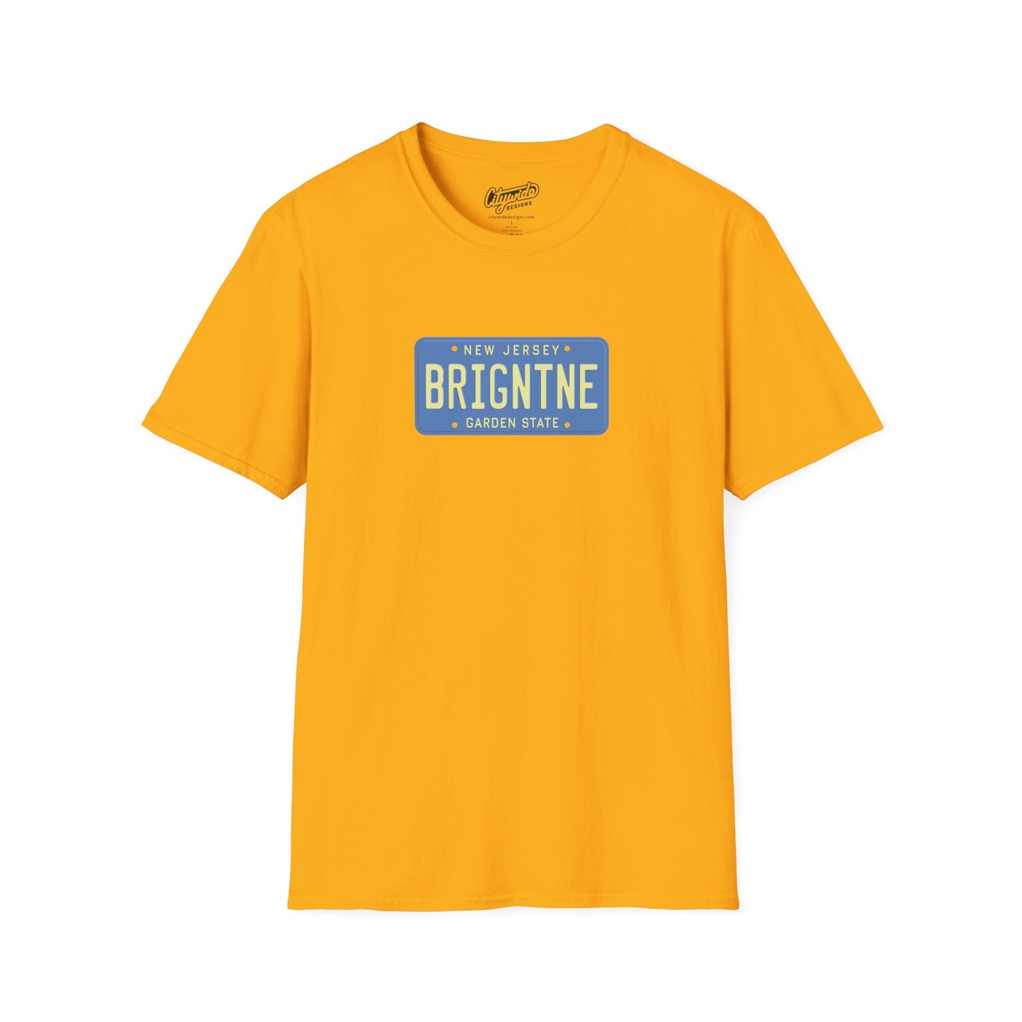New Jersey Personalized License Plate Graphic Tee with Brigantine Text