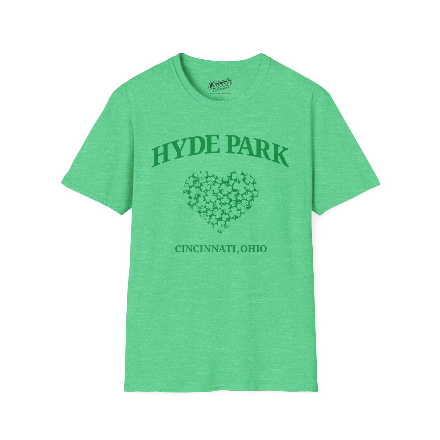 Hyde Park Neighborhood Pride Heart of Shamrocks T-Shirt