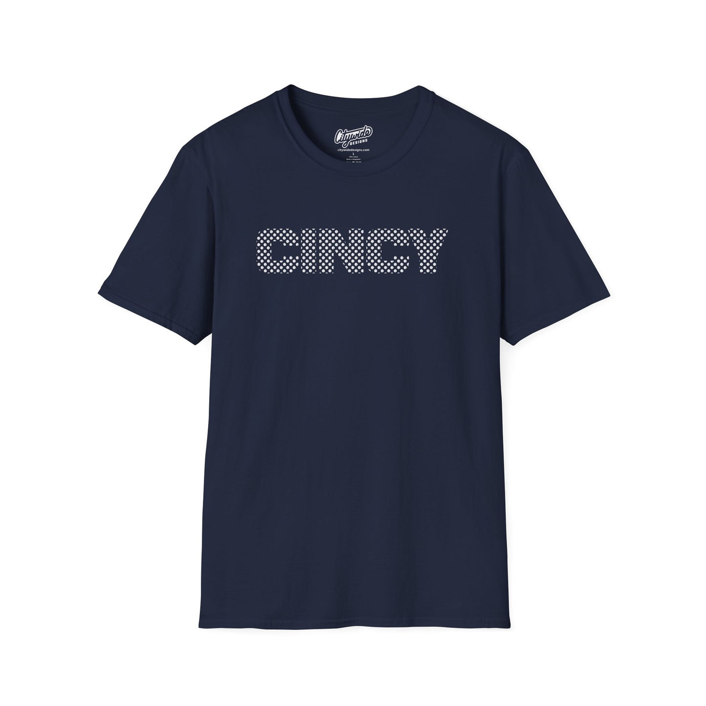 CINCY Created From Small Patterned Baseball Design Graphic Tee