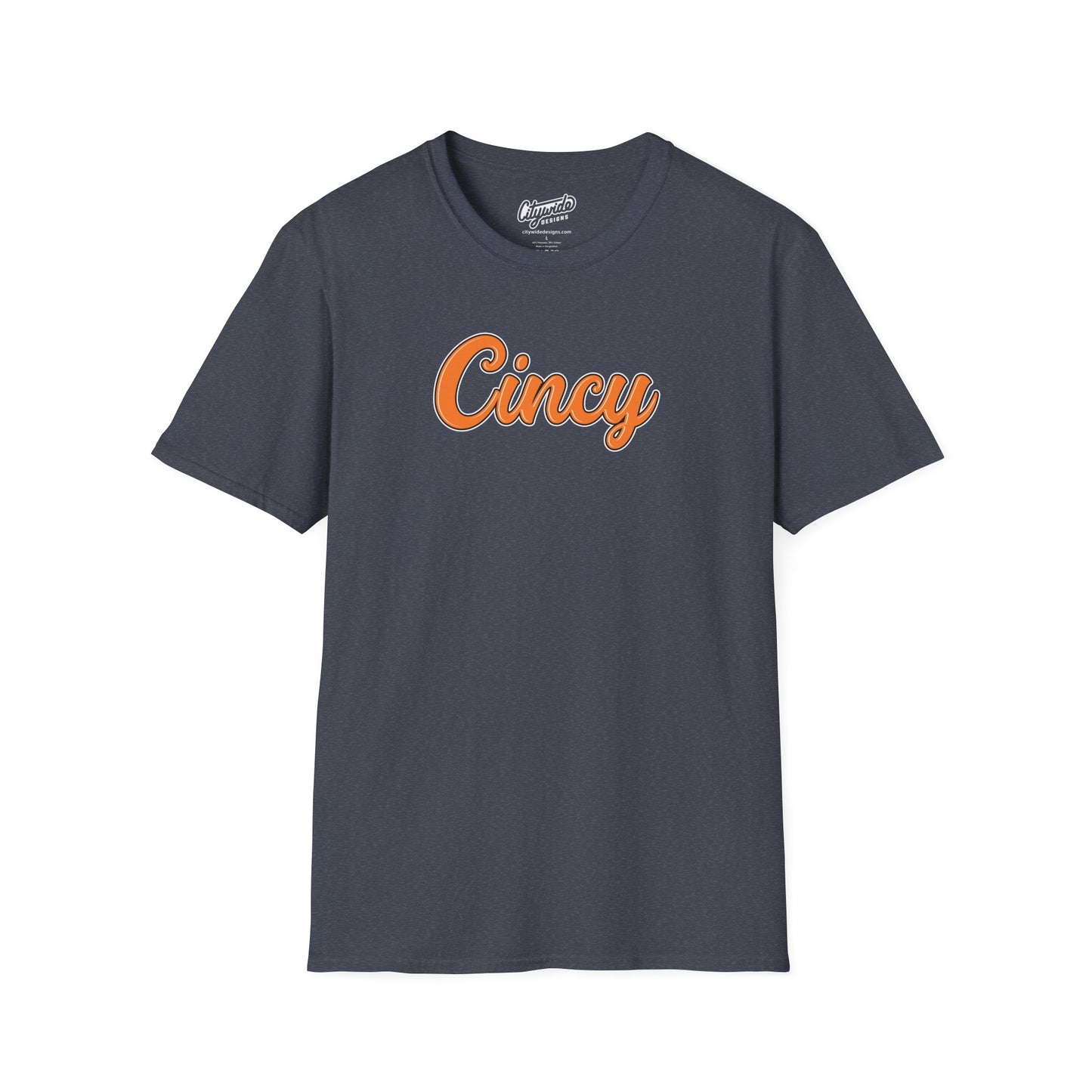 Cincy Retro Script T-shirt, Stylish Double Outline Font
