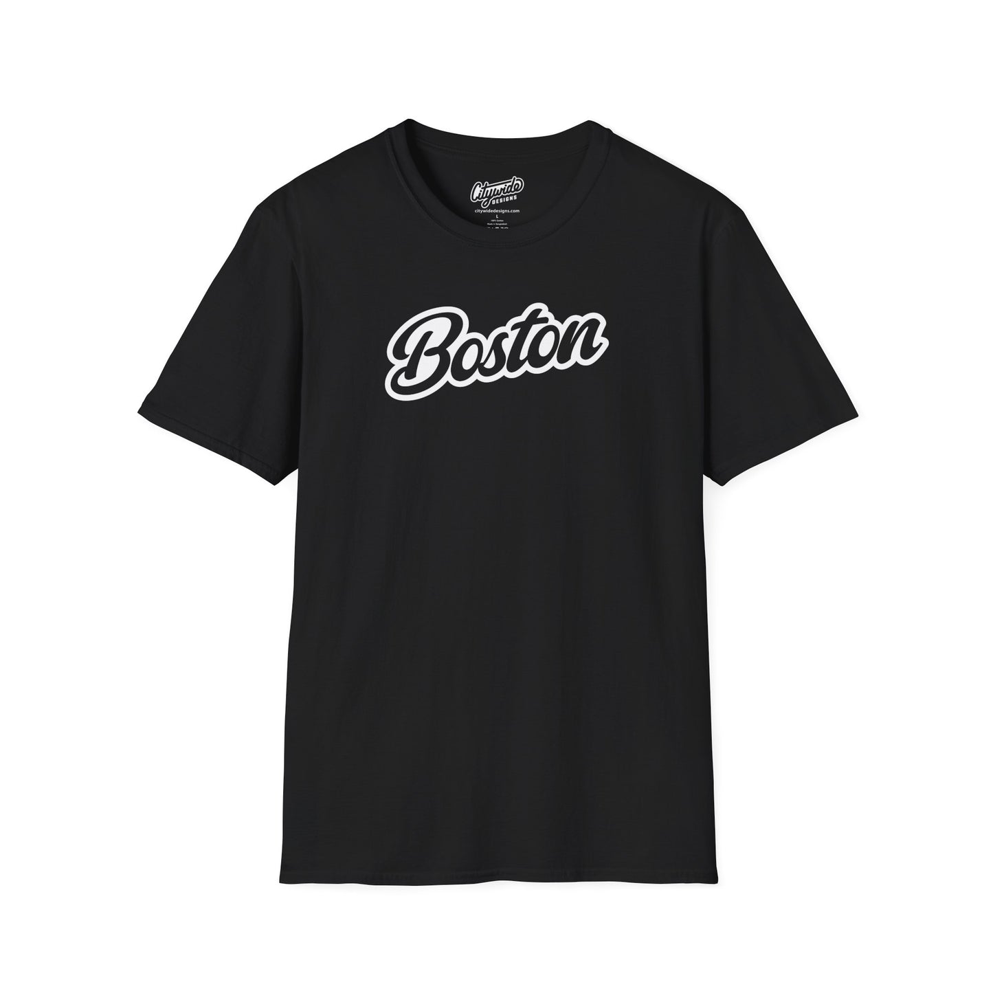 Boston, MA Classic Script Text Stylish T-Shirt
