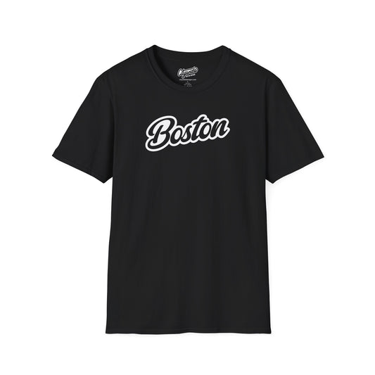 Boston, MA Classic Script Text Stylish T-Shirt
