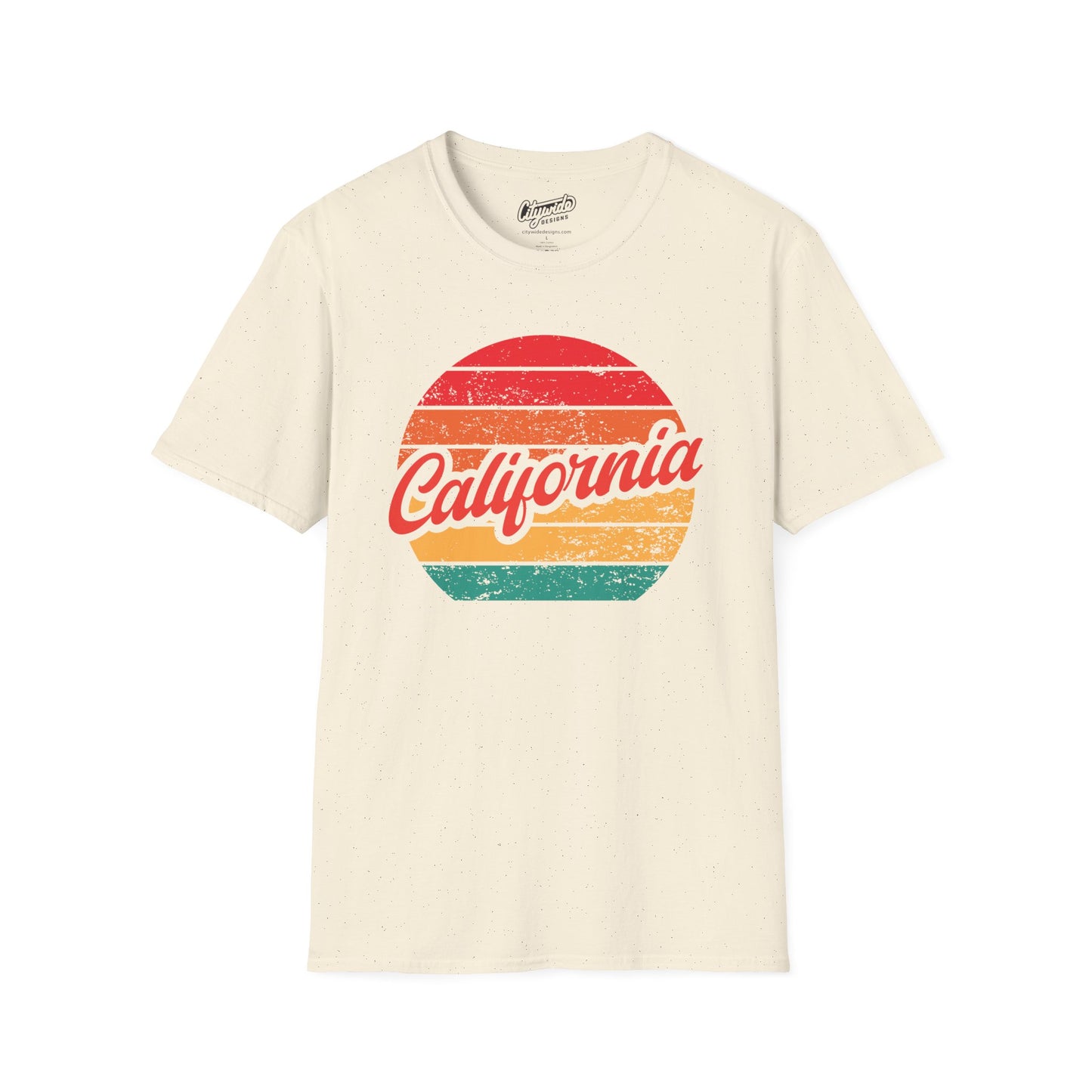 California, Colorful Retro Sunset Graphic T-Shirt